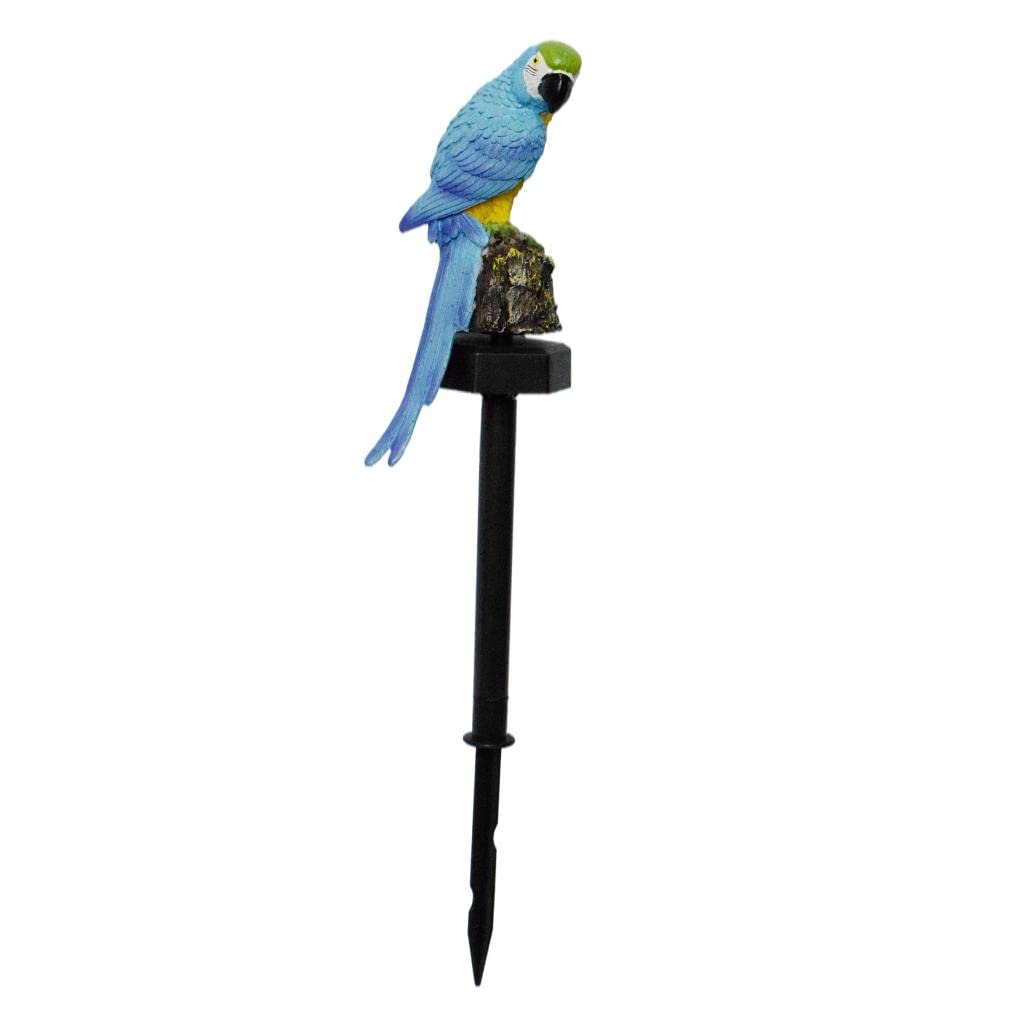 Baoblaze Solar Powered LED Resin Parrot Statue - Waterproof Outdoor Solar Lamp for Lawn, Patio, Backyard, Garden & Fountain Decor - Blue | Landscape Decoration with Energy-Saving LED Lights for Evening Ambience