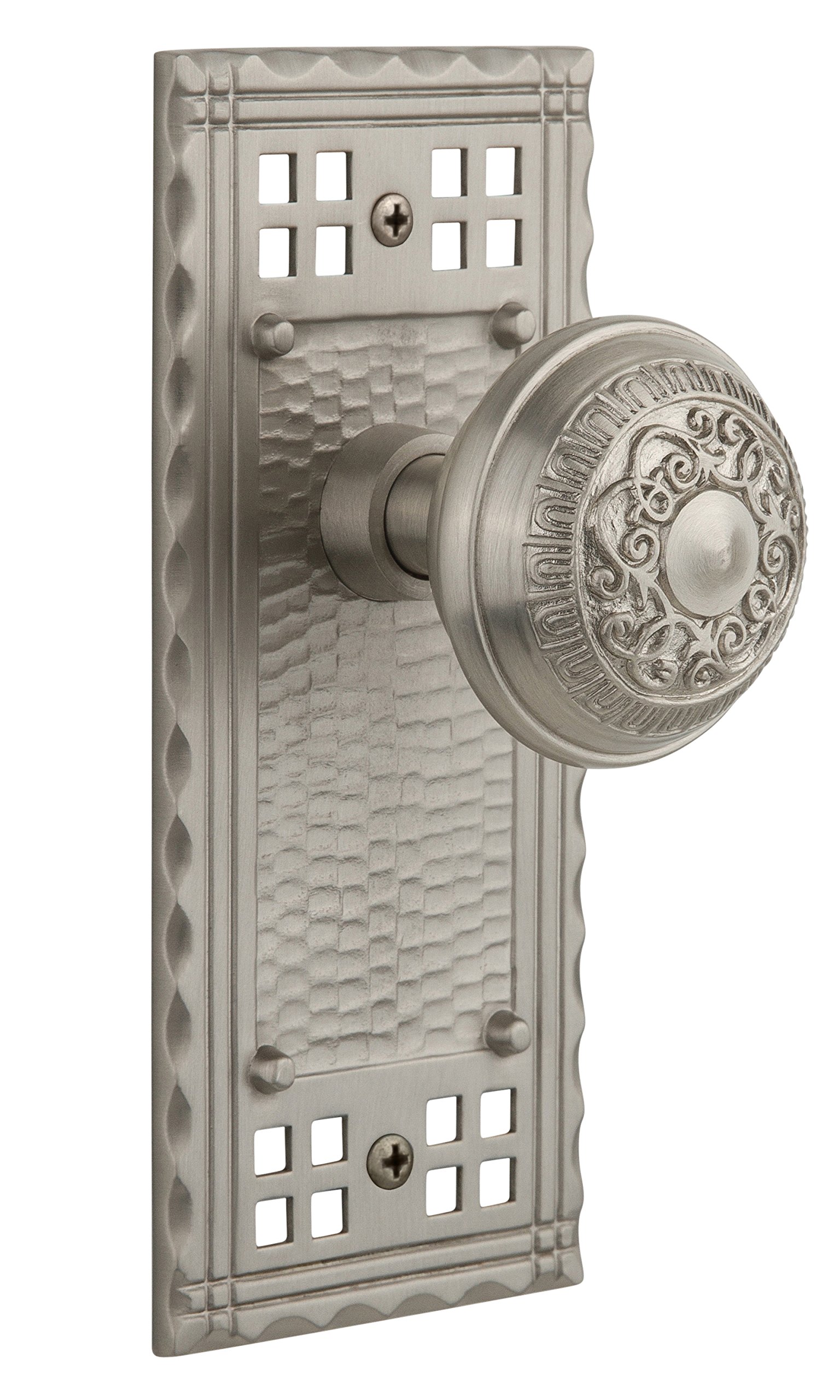 Vintage Style Craftsman Cabinet Knob - Egg & Dart Design, Single Dummy, Satin Nickel Finish | Perfect for Kitchen Cabinets, Bathroom Vanities & Furniture Hardware Upgrade
