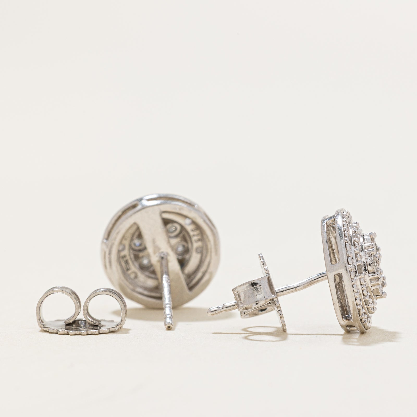 Sterling Silver Illusion Set Diamond Cluster Stud Earrings | 0.03ctw | Perfect for Weddings, Parties & Everyday Elegance