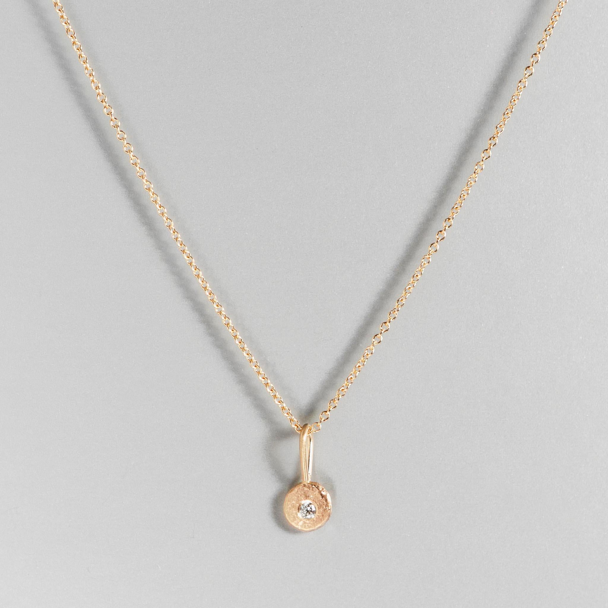 14K Yellow Gold Pebble Charm Necklace - Elegant Minimalist Jewelry for Everyday Wear & Special Occasions
