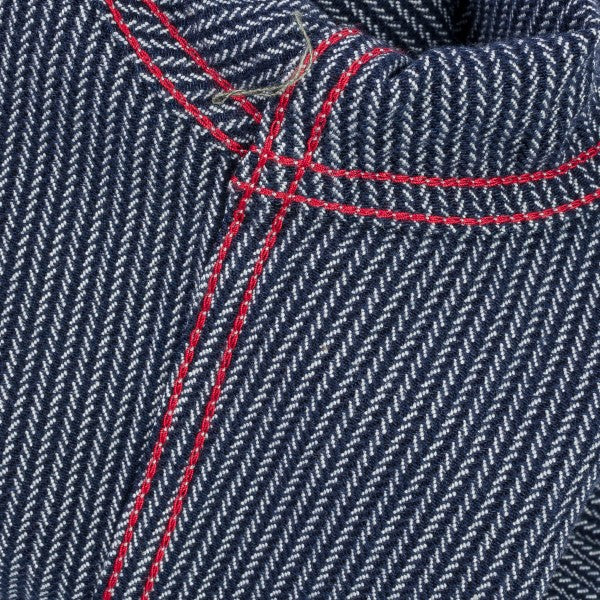 Iron Heart IHSH 366 IND 8oz Herringbone Hickory Stripe Work Shirt - Indigo Denim - Durable & Stylish for Workwear & Casual Outfits