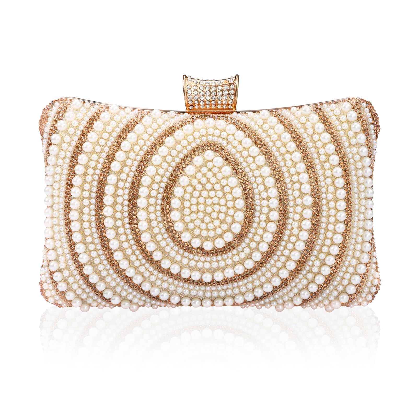 Luxury Pearl Beaded Bridal Clutch Bag with Chain - Perfect for Weddings & Evening Events