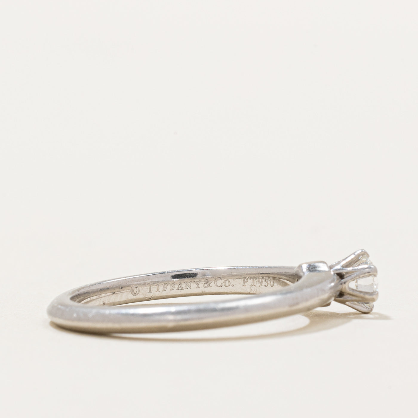 Tiffany & Co The Tiffany Setting Platinum Engagement Ring | 0.22 Carat VS1/VS2 F Color Diamond | Size 5.75 | Perfect for Proposals, Anniversaries & Special Occasions