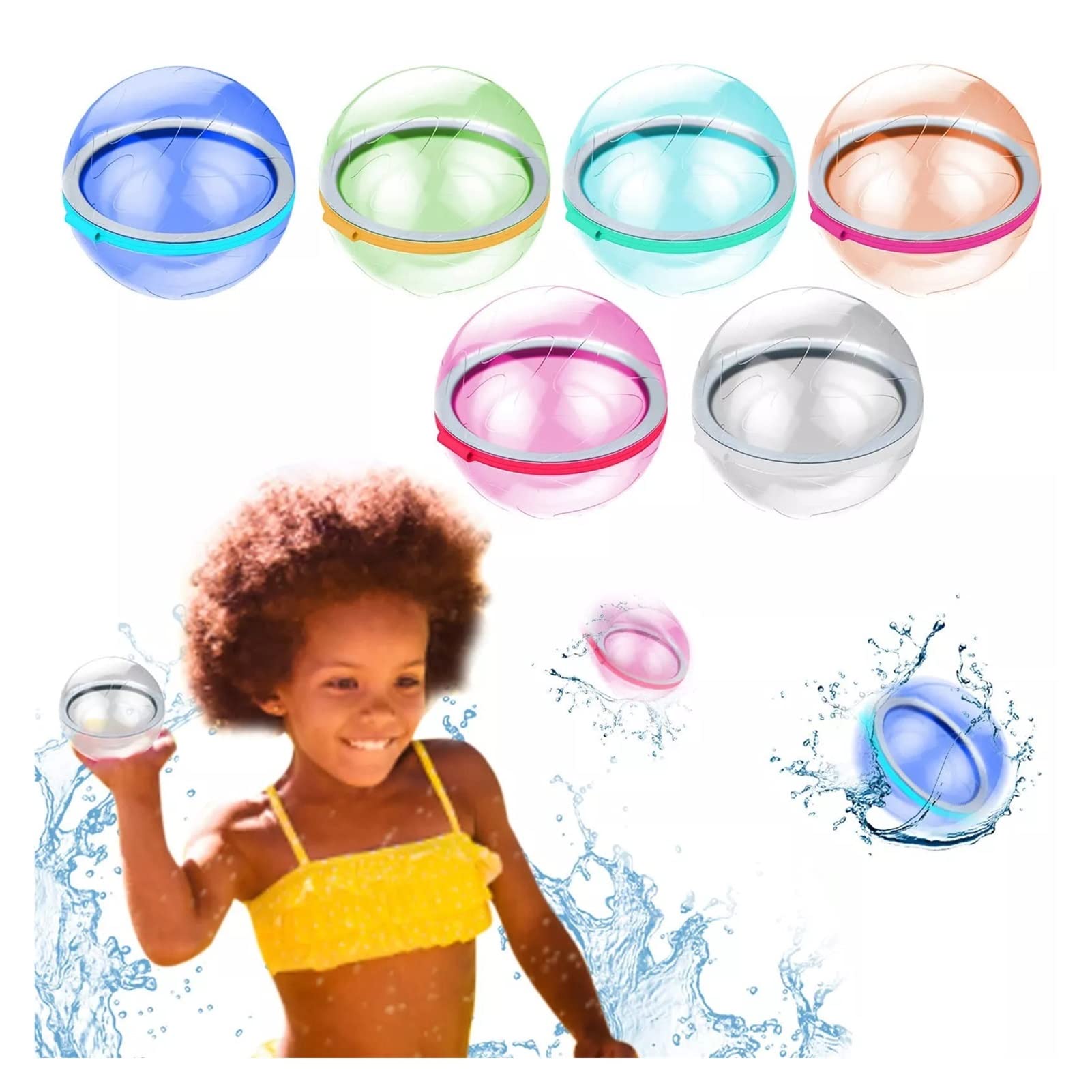 EROOLU Quick Fill Large Colorful Water Balloons - Reusable Water Bombs for Outdoor Splash Fights, Pool Parties & Beach Games | Summer Water Toys for Kids & Adults