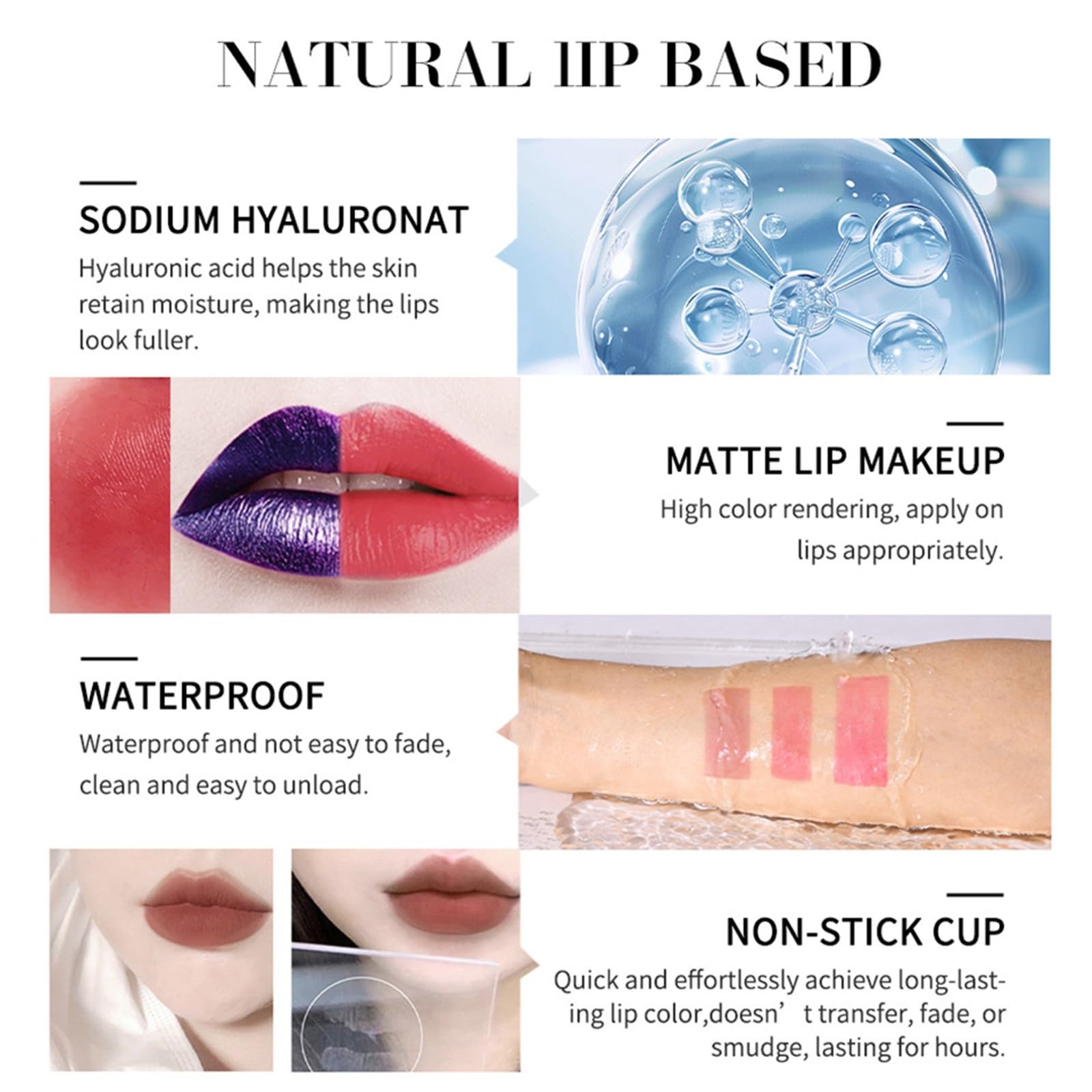 Long Lasting Waterproof Matte Peel Off Lip Stain - Transfer Proof Nude Lip Tint for Women, Non-Sticky & Smudge Proof - Perfect for Daily Wear, Parties & Special Occasions (A1, One Size)