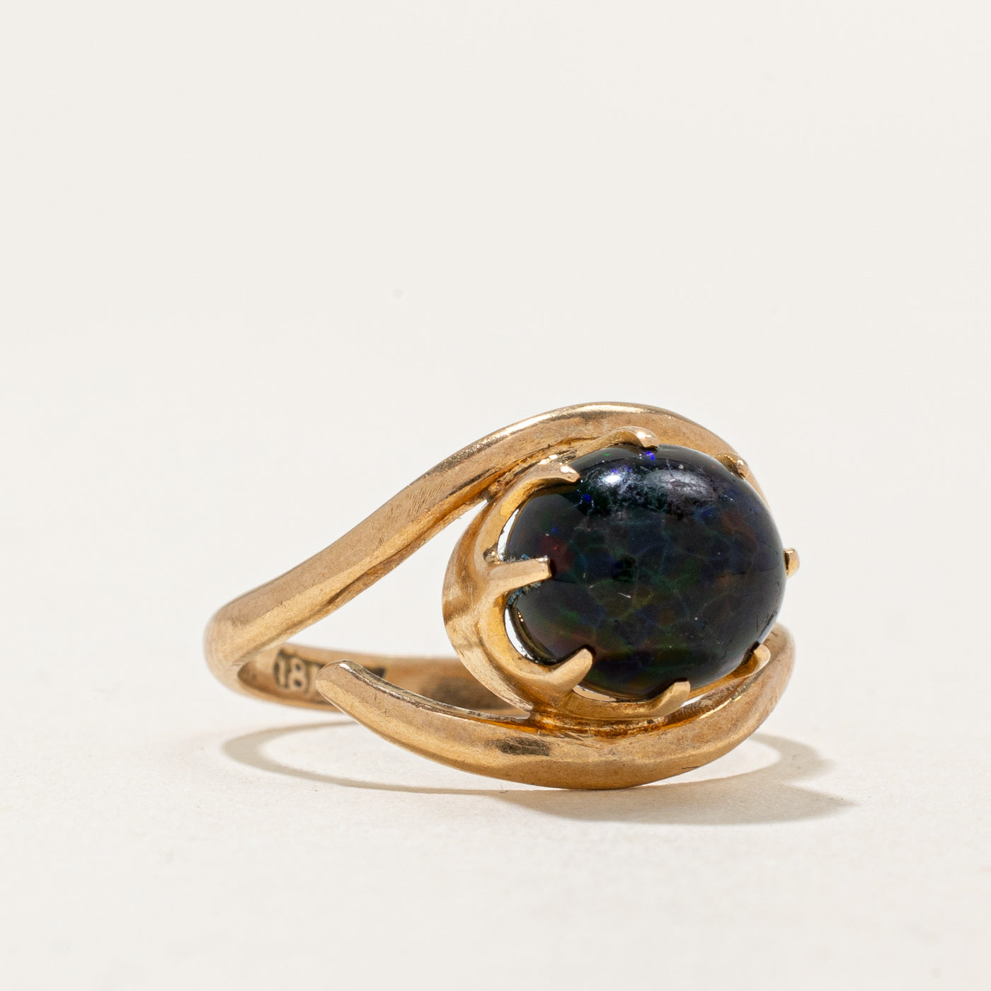 Exquisite 3.20ct Treated Black Opal Ring - Size 7.25 - Handcrafted Sterling Silver Jewelry for Women - Perfect for Evening Parties, Weddings & Special Occasions