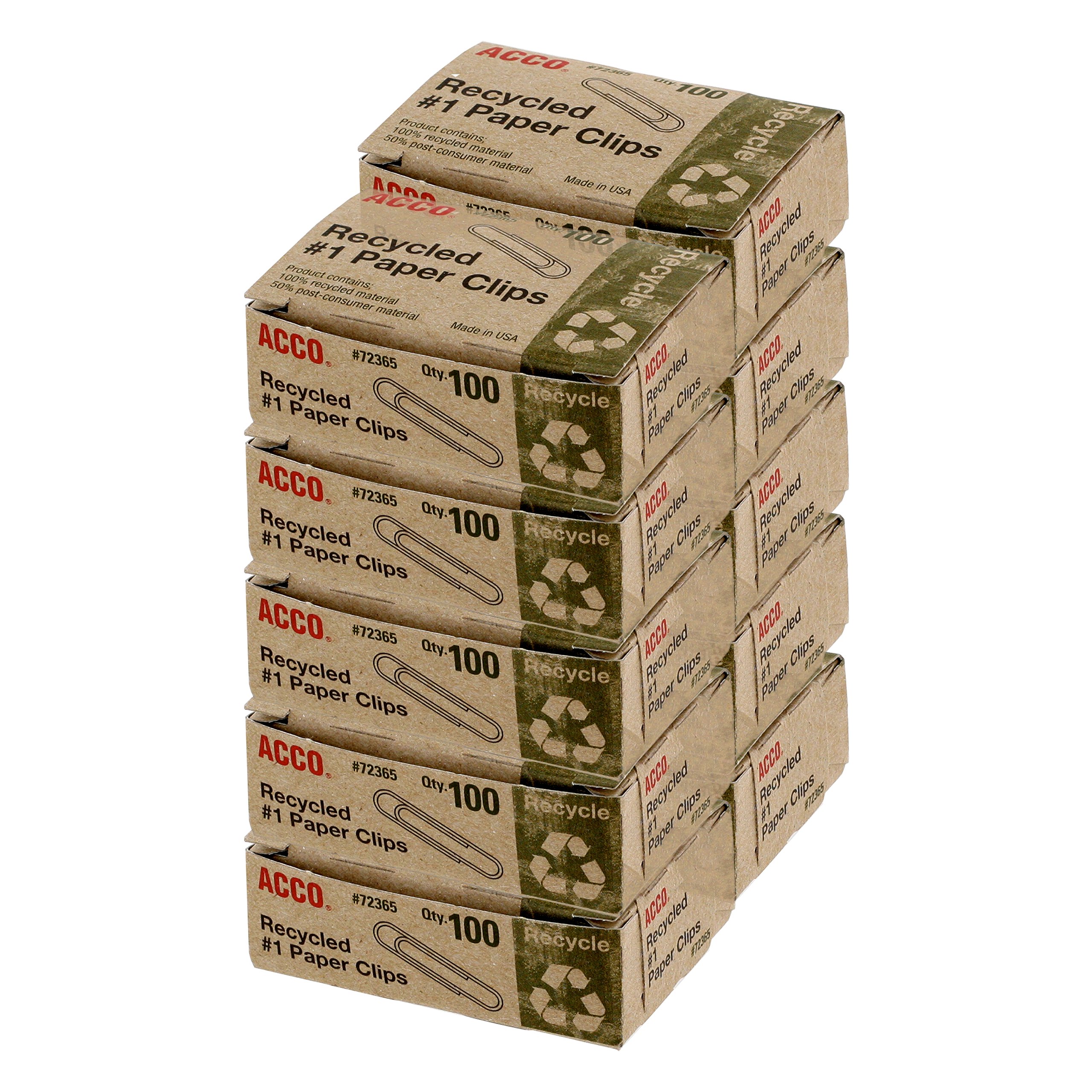 ACCO Recycled #1 Paper Clips - 10,000 Count Box | Eco-Friendly Office Supplies for Organizing Documents, Files, and School Projects
