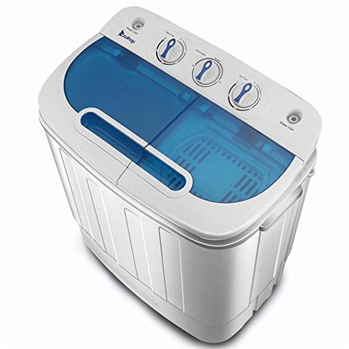 ZOKOP XPB46-RS4 13Lbs Semi-Automatic Twin Tub Washing Machine - Compact Portable Laundry Washer for Apartments, Dorms, RVs (White & Blue) | Perfect for Small Spaces & Travel Use