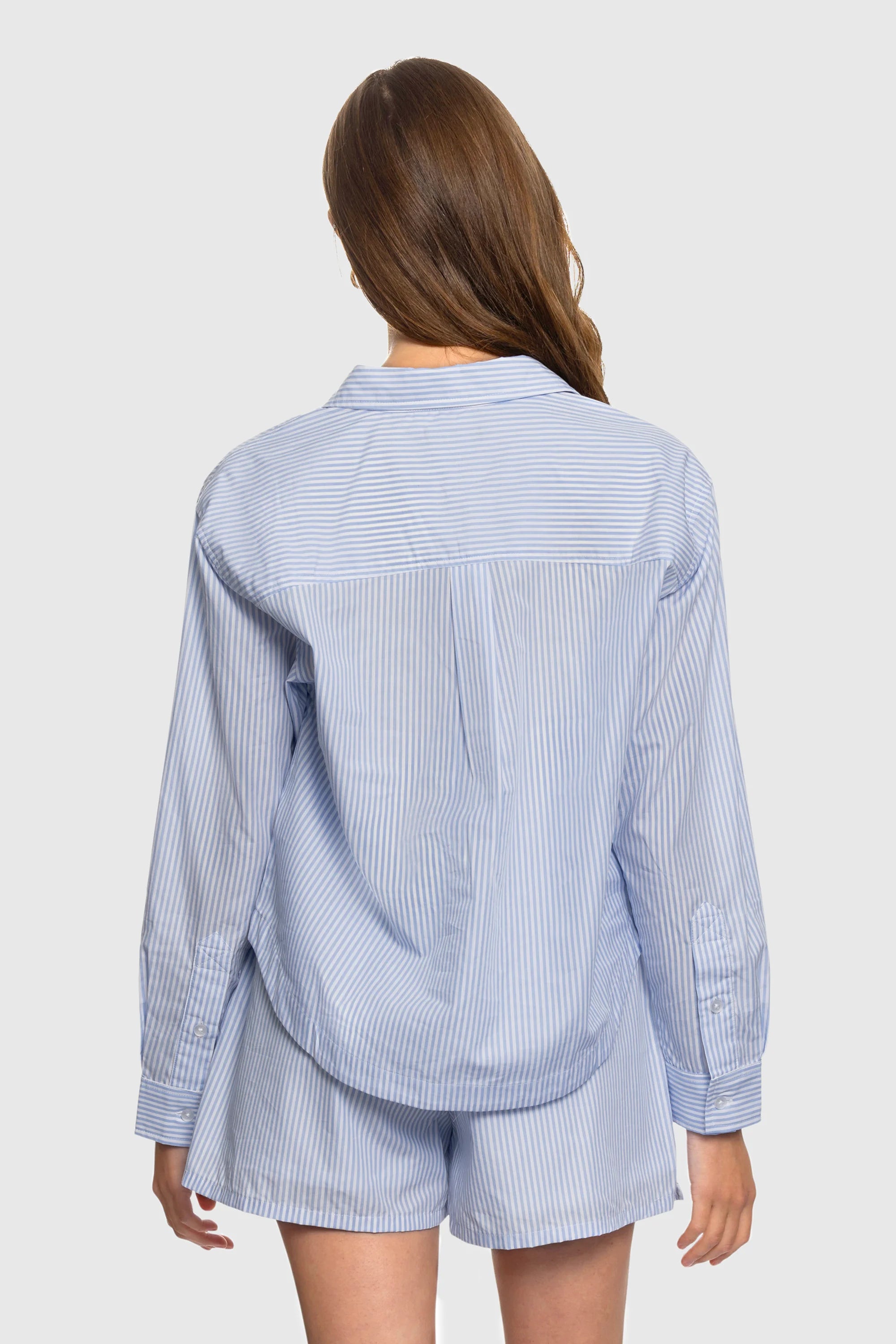 Blue Button-Up Shirt for Men & Women - Comfortable Daily Wear for Work, Casual & Outdoor Activities