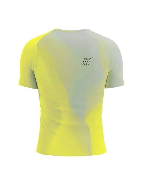 Compressport Men's Performance Short Sleeve Running Shirt - Breathable Athletic Top for Marathon & Training - Safe Yellow - Ideal for Jogging, Gym Workouts & Outdoor Sports