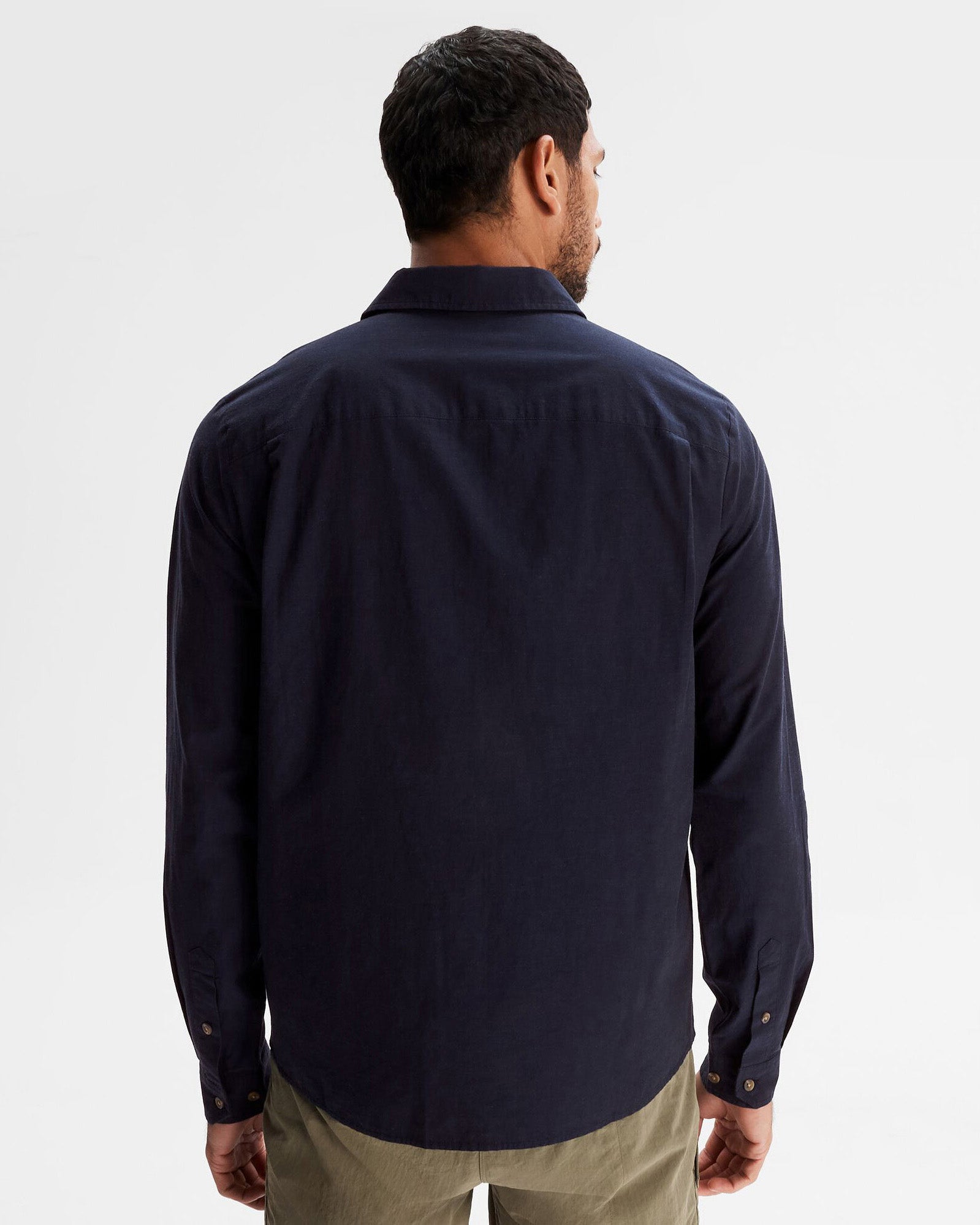 Men's Flaxton LT Long Sleeve Shirt - Pure Navy Blue | Comfortable Casual & Business Wear for Outdoor & Office