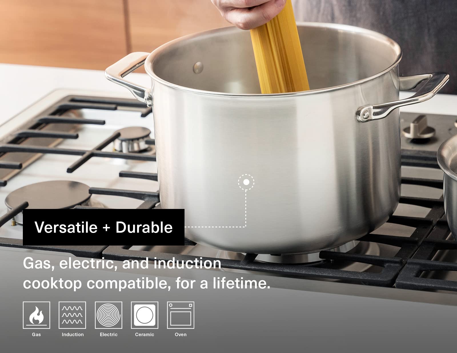 Misen 5-Ply Stainless Steel Stockpot - 8 QT Large Cooking Pot for Boiling, Simmering & Stewing - Even Heat Distribution - Durable, Dishwasher & Oven Safe (800°F) - Induction Compatible - Perfect for Soups, Pasta & Family Meals