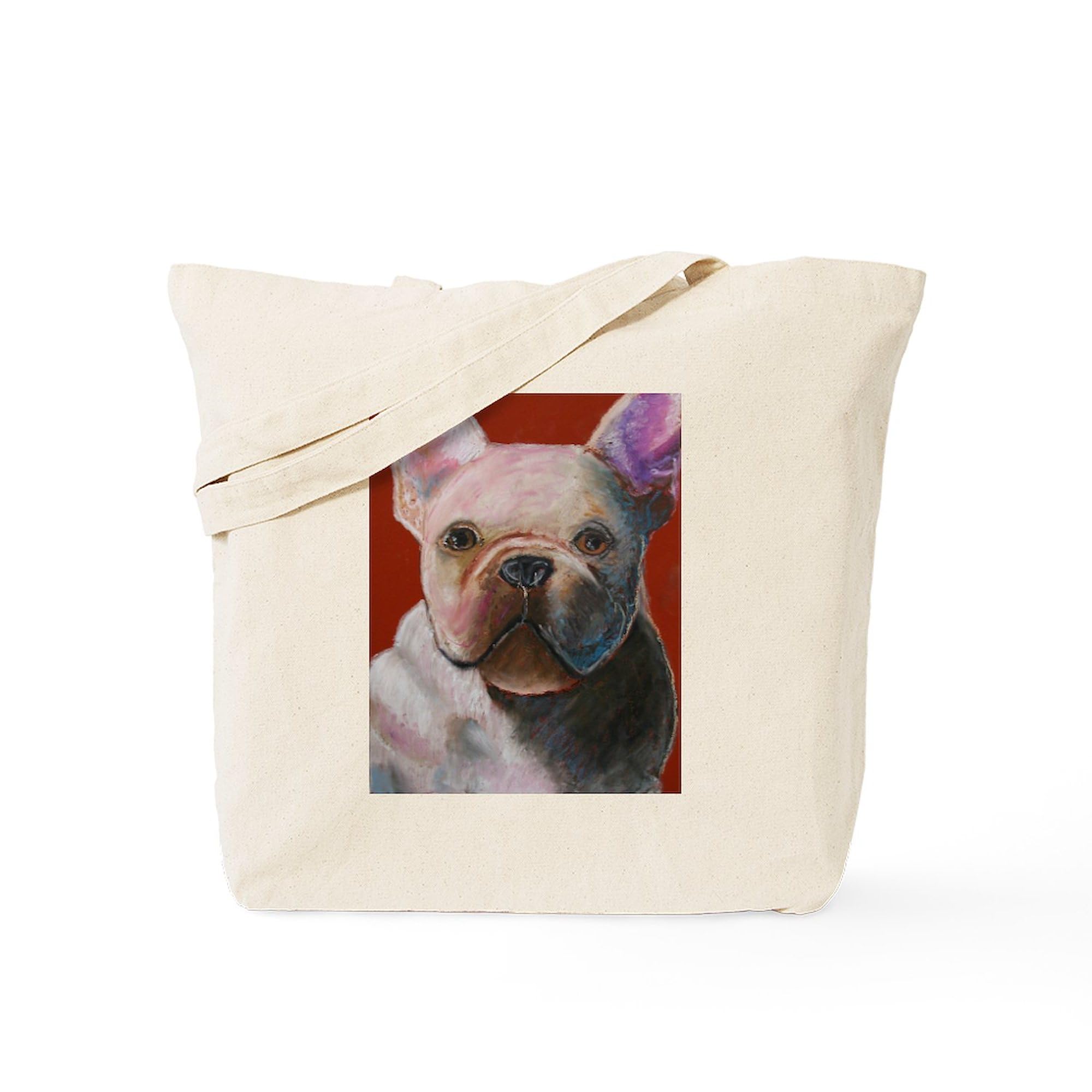 French Bulldog Tote Bag - Natural Canvas Reusable Shopping Bag for Groceries, Beach & Work | Cute Dog Lover Gift Idea
