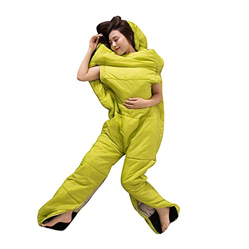 YANYUESHOP Portable Outdoor Camping Mummy Sleeping Bag - Lightweight 3 Season Warm & Cold Weather Sleeping Bag for Adults & Kids with Arm/Leg Holes - Perfect for Hiking, Backpacking, Travel, Picnics, and Beach Camping