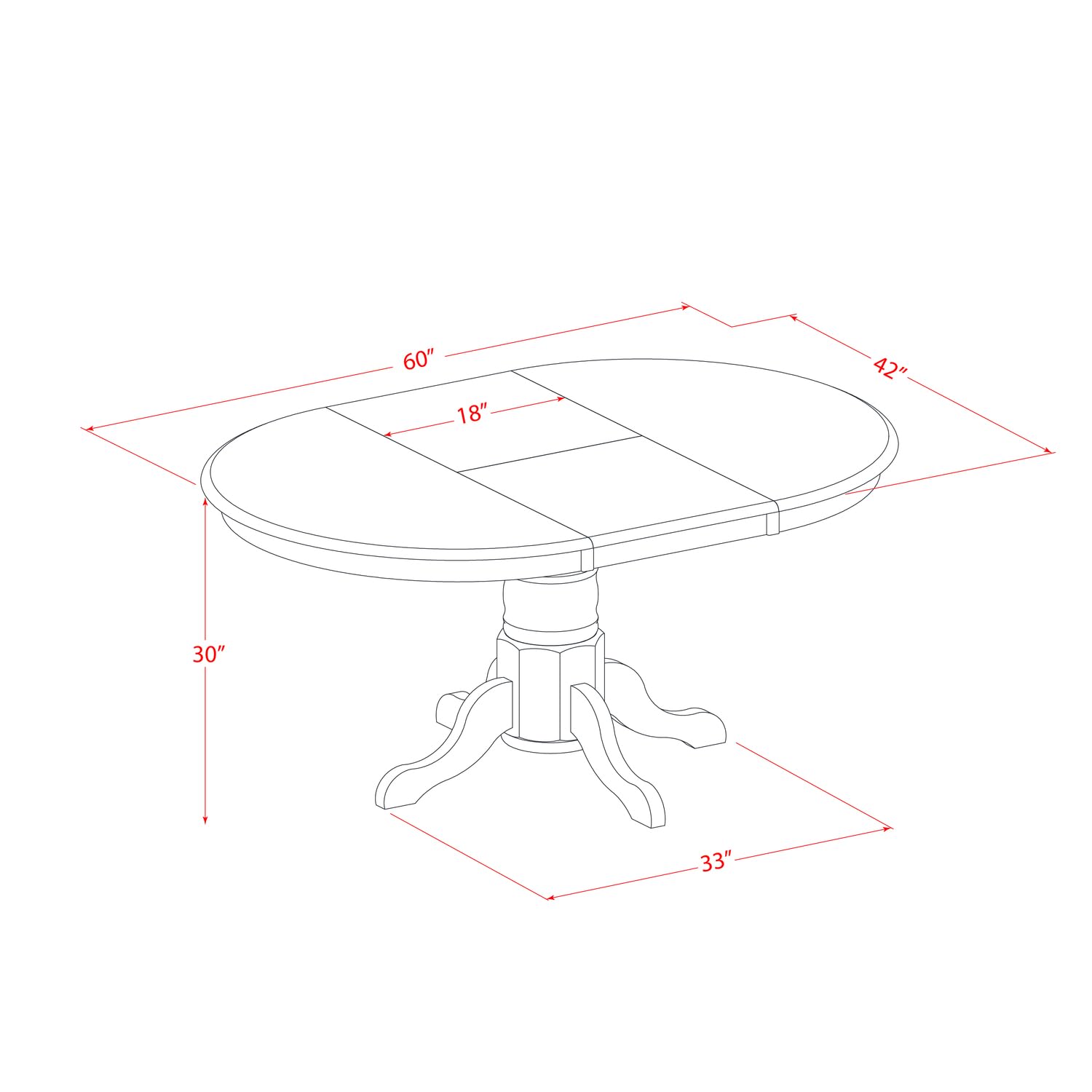East West Furniture AVON7-BLK-W 7-Piece Dining Room Set - Oval Table with Leaf & 6 Chairs, Perfect for Family Dinners and Entertaining Guests