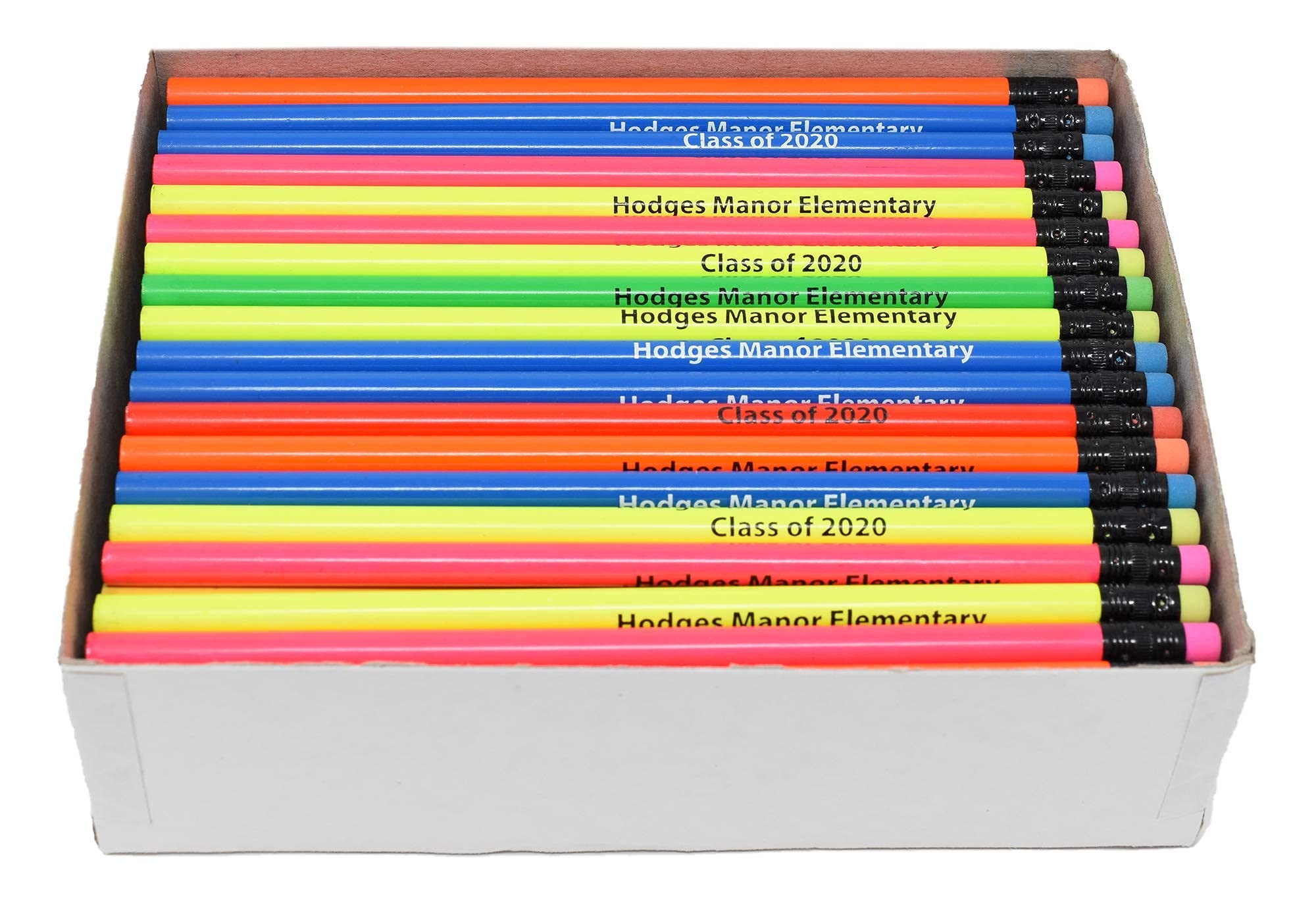 Custom Neon Round Pencils with Personalized Imprint - Bulk 1000 Pcs Box - Perfect for Promotional Giveaways, School Supplies & Office Branding