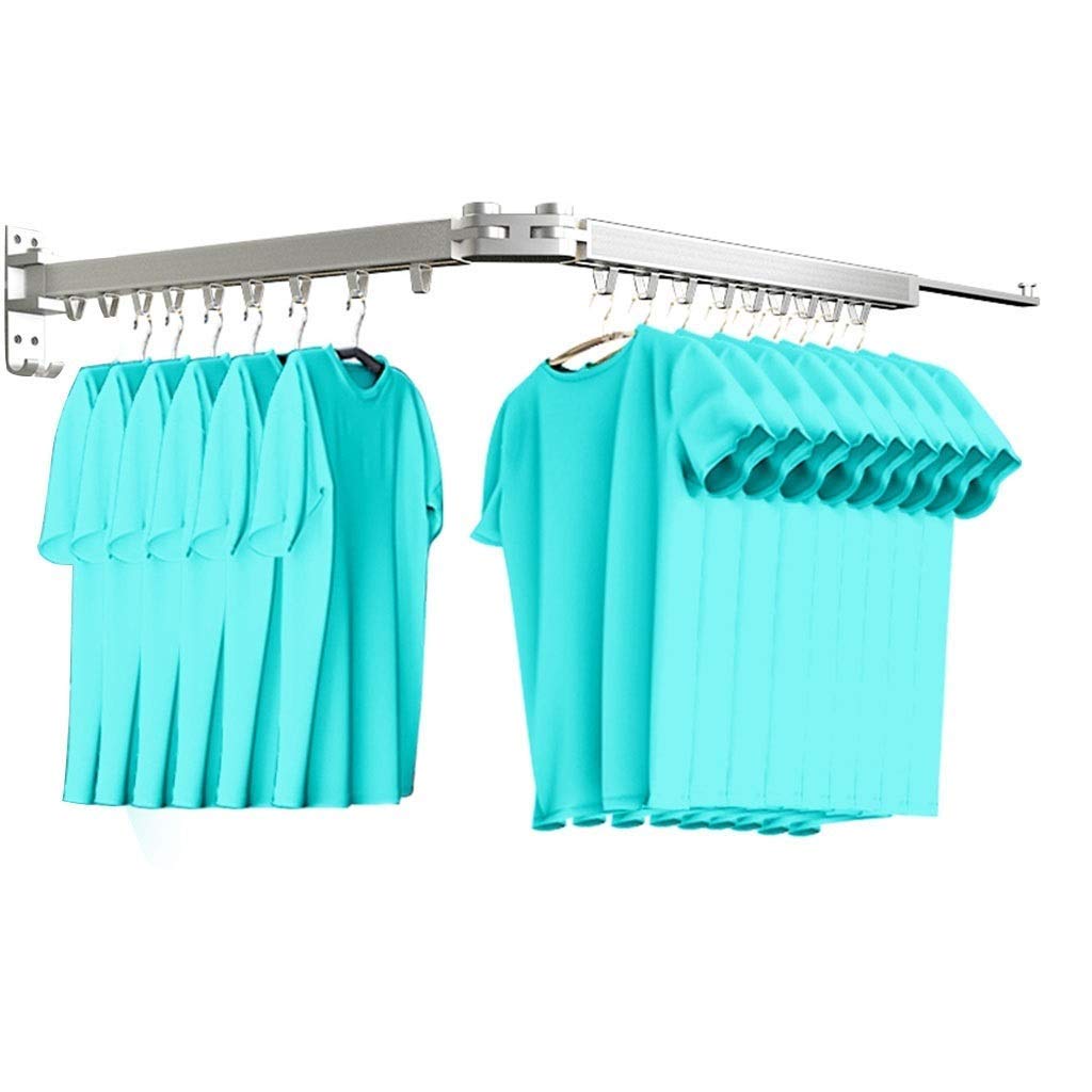 Wall Mounted Space Saving Clothes Drying Rack - Retractable Foldable Laundry Rack for Small Spaces - Easy to Install in Bedroom, Bathroom, Balcony - Perfect for Apartments, Dorms & RVs