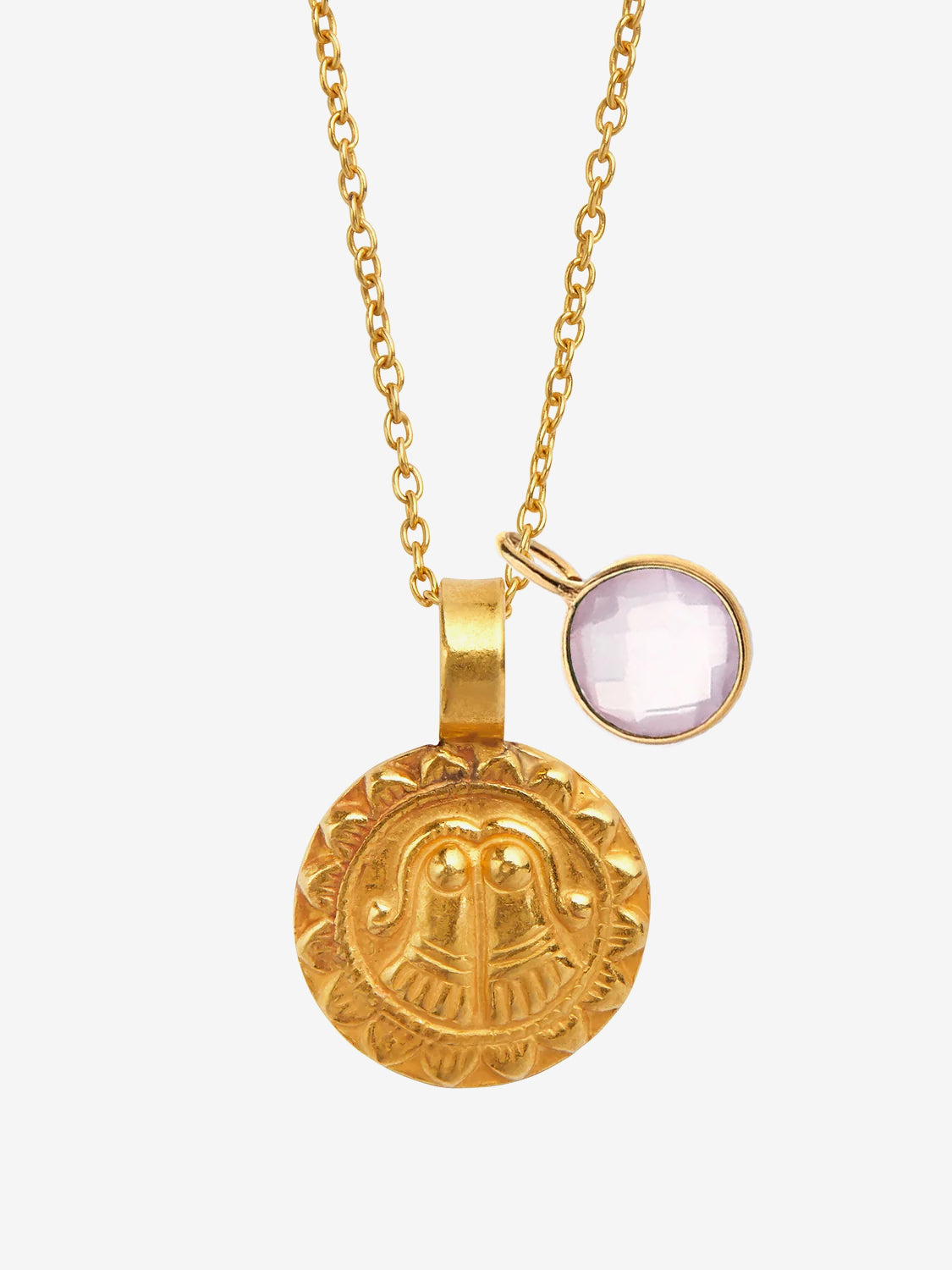 Goddess Protection Pendant Necklace with Rose Quartz Power Stone - Gold Jewelry for Women | Spiritual Healing, Positive Energy & Everyday Wear