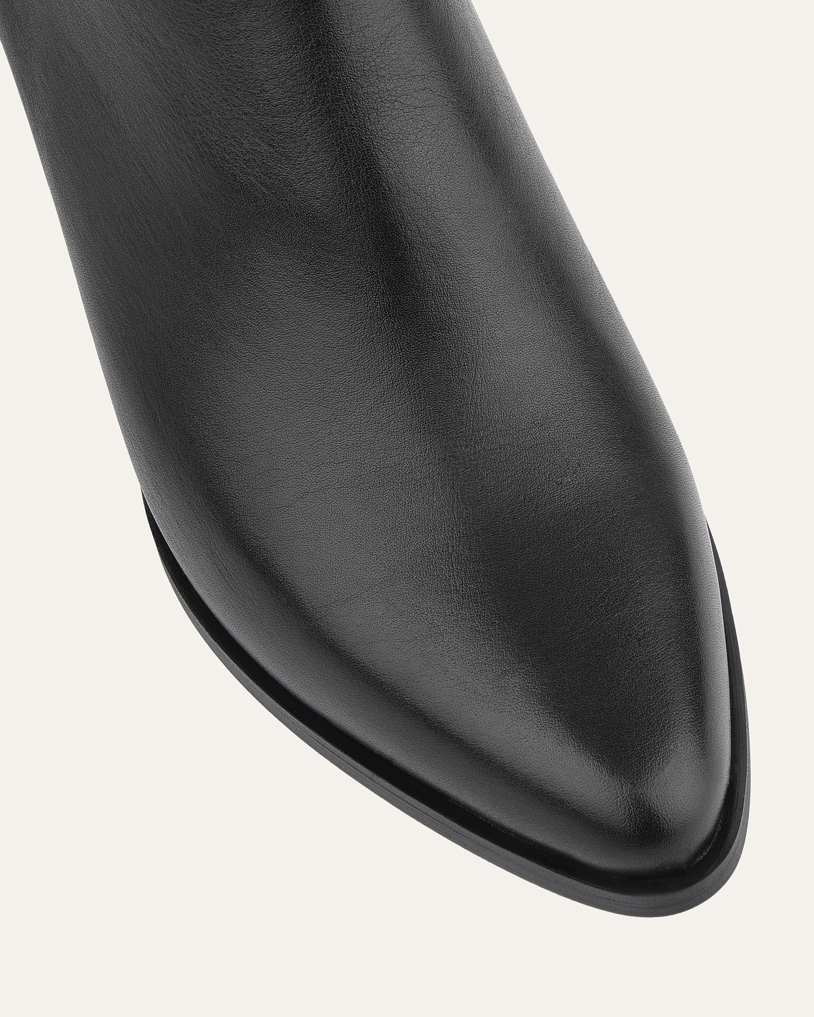 LUNA High Ankle Boots for Women - Genuine Black Leather Booties, Stylish & Comfortable for Casual Outfits, Work, or Night Out