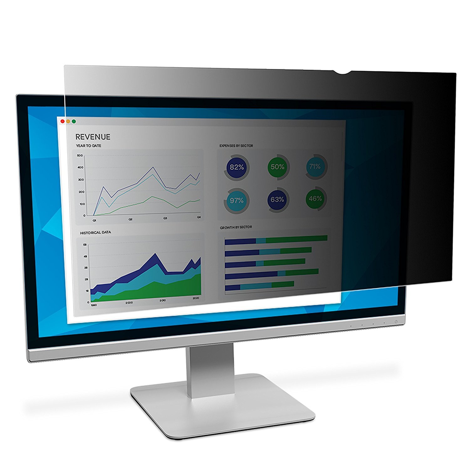 3M 32-Inch Widescreen Monitor Privacy Filter Screen Protector - Anti-Glare, Blue Light Blocking for Office, Home & Banking Security (Fits 32