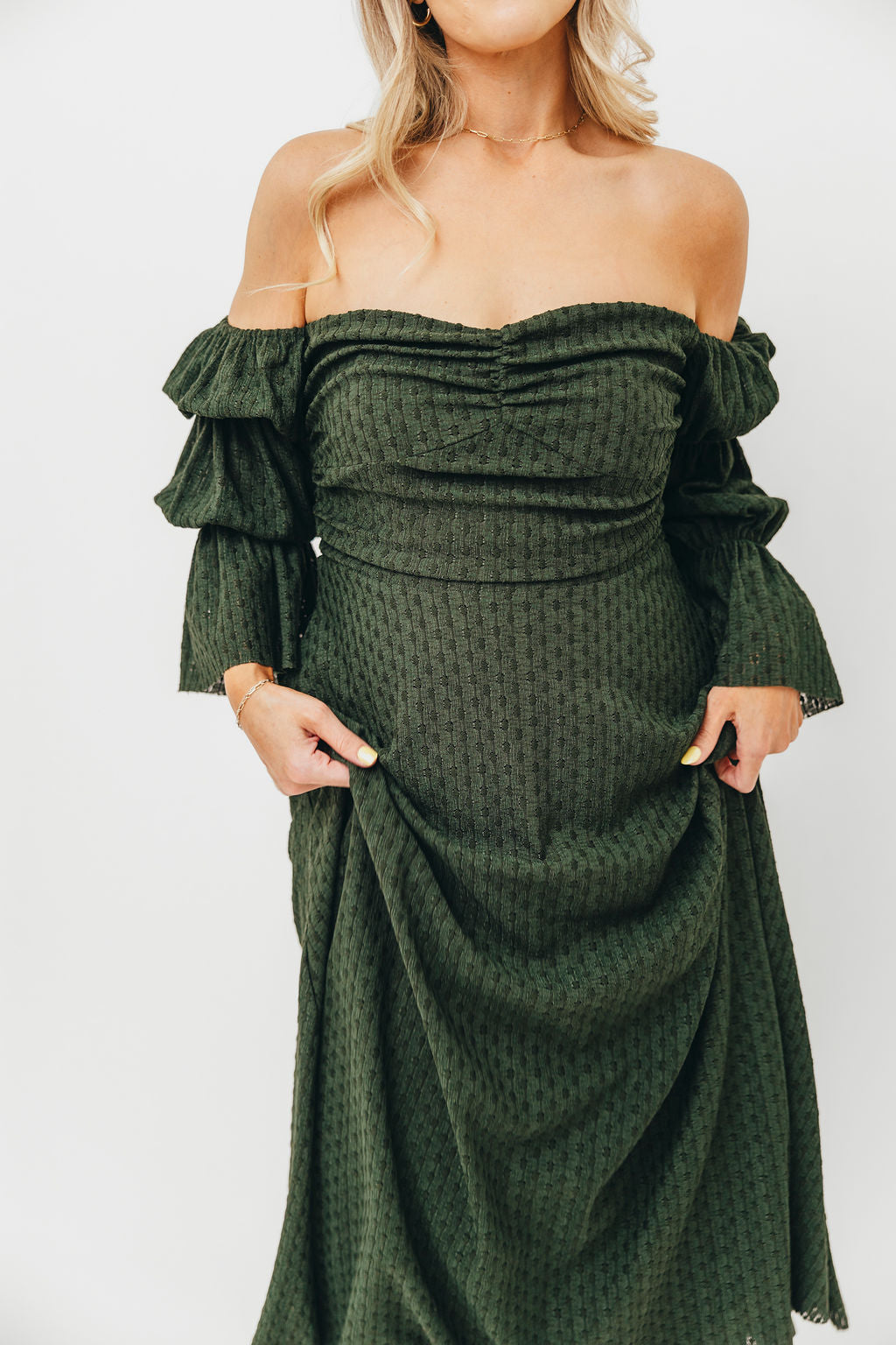 Corrine Women's Maxi Dress with Pockets - Flowy Long Summer Dress in Hunter Green for Beach, Vacation & Casual Wear