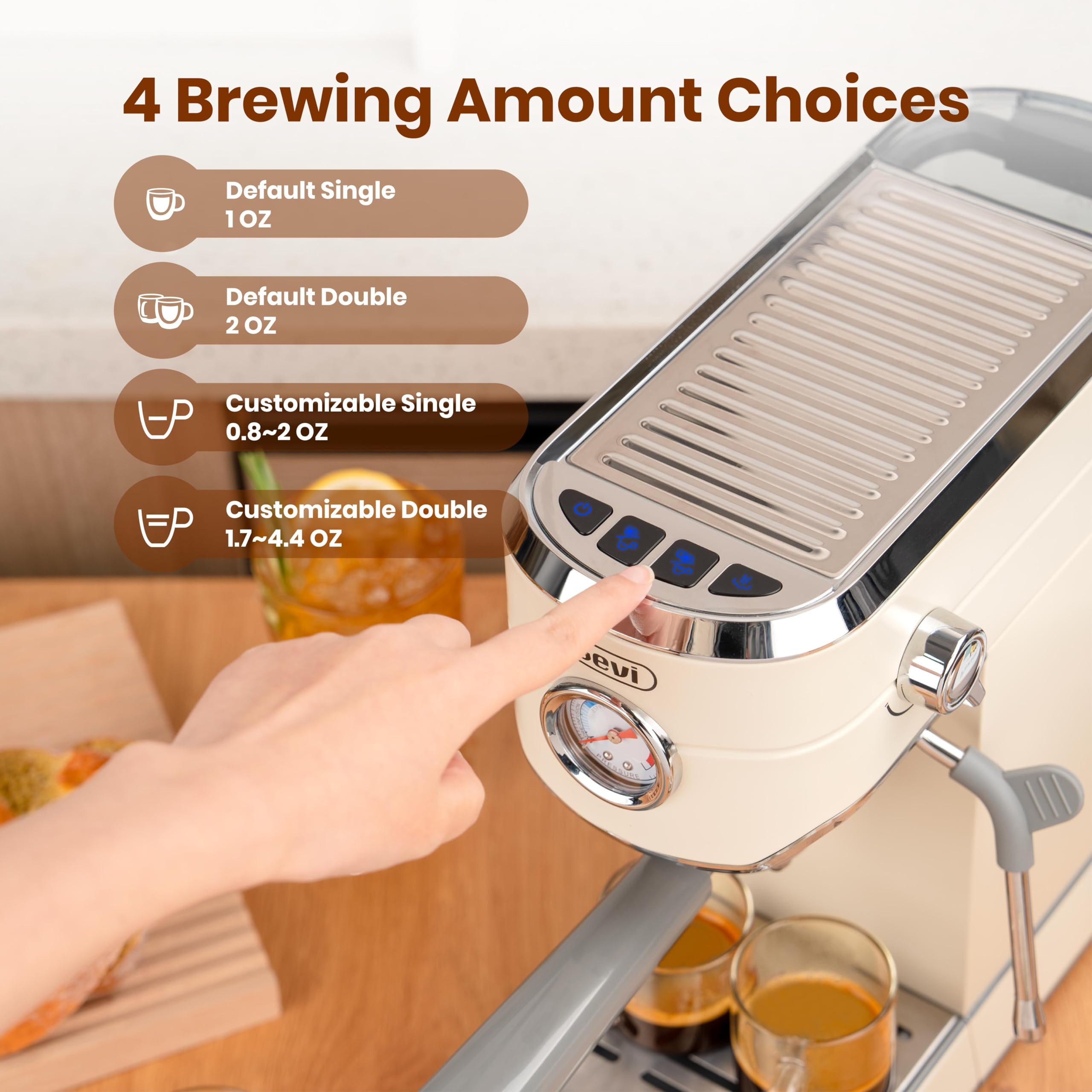 Gevi 20 Bar Super-Automatic Espresso Machine with Built-in Burr Grinder - 35 Precise Grind Settings, Professional Coffee Maker for Home & Office - Perfect Gift for Coffee Lovers (Ideal for Espresso, Cappuccino & Latte Making)