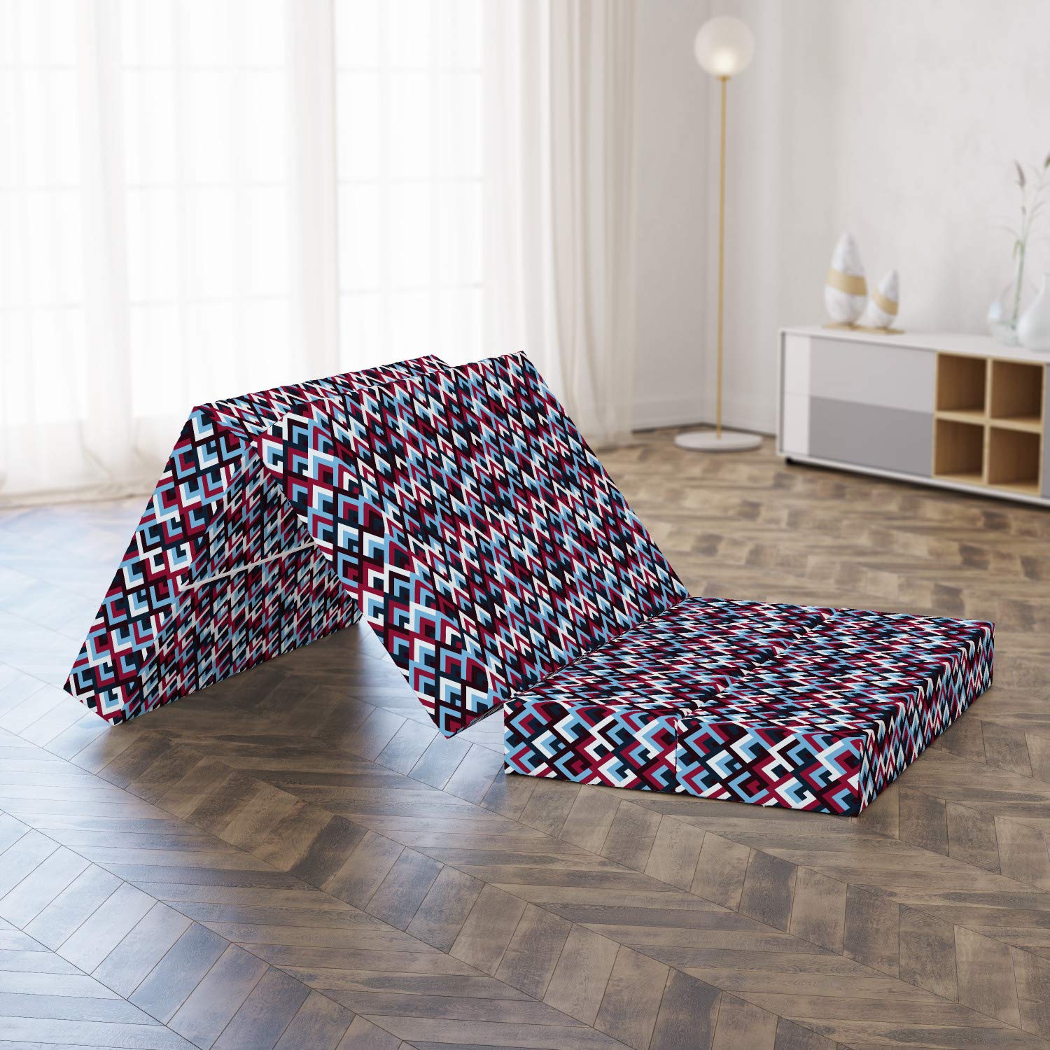 Ambesonne Geometric Triangle Foldable Mattress - 74.8