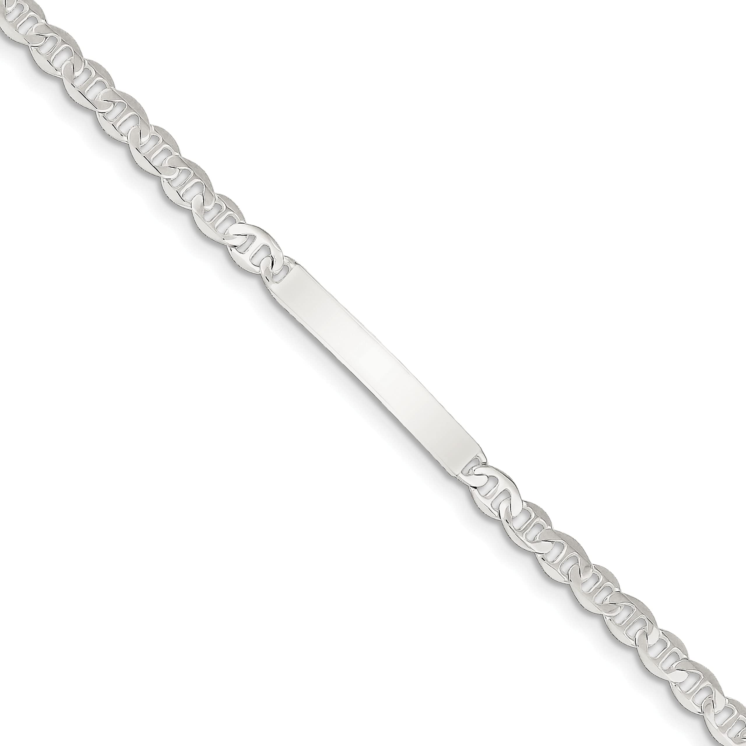FindingKing Sterling Silver Anchor ID Bracelet 8