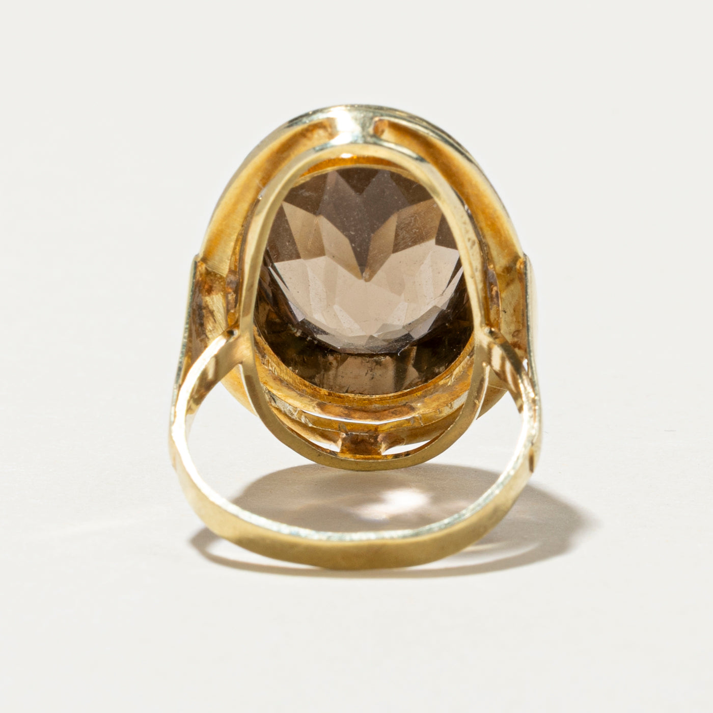 9.55ct Oval Cut Smoky Quartz Cocktail Ring - Size 7.5 | Elegant Evening Party Jewelry for Women