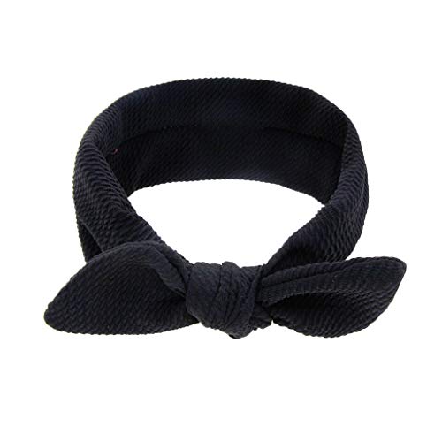 **Baby Girls Headbands with Bows - Soft Toddler Headwear Accessories for Infants & Kids (Black, One Size) - Perfect for Parties, Photos & Everyday Outfits**