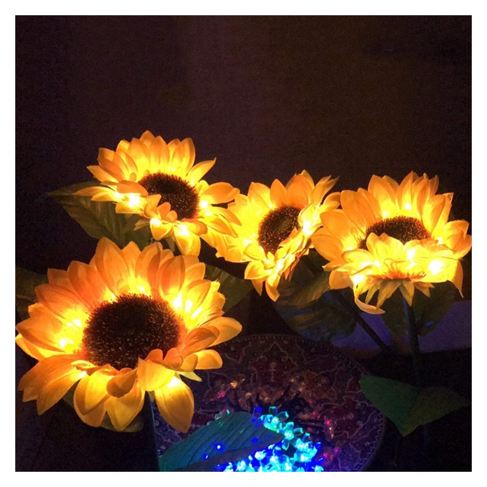 Solar LED Sunflower Garden Lights Outdoor - Waterproof Solar Powered Decorative Lighting for Yard, Pathway, Patio - Energy Saving Solar Garden Decor