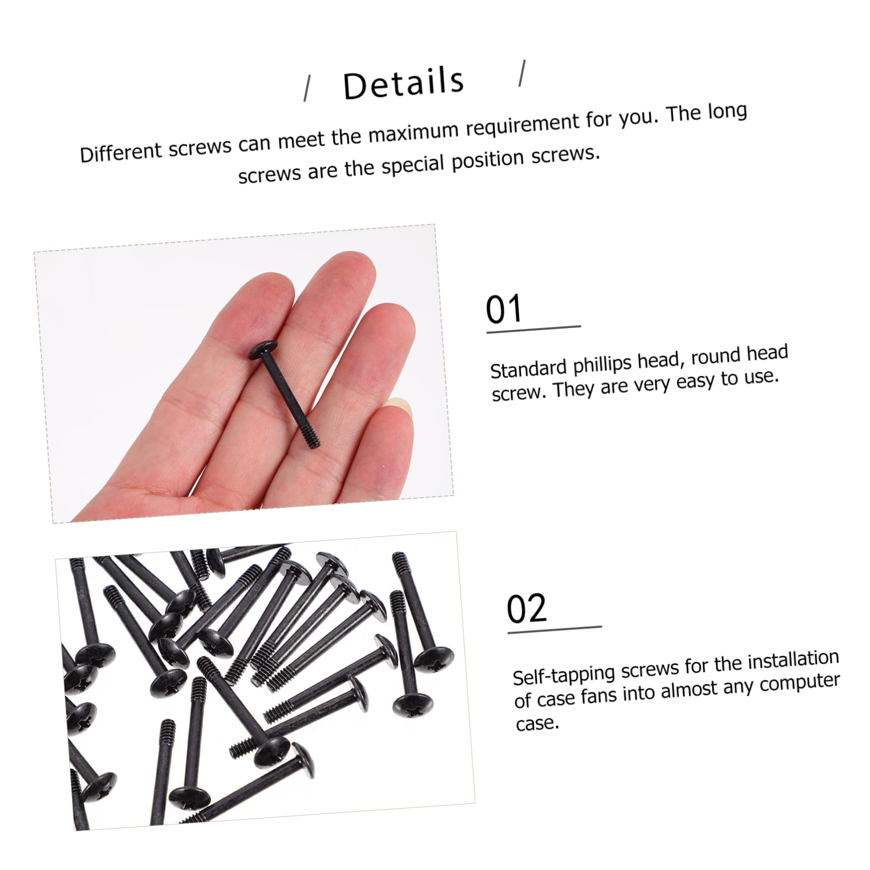 Uonlytech 250 Pcs 30mm Round Head Tapping Screws - Computer Case Accessories for Laptops, HDD, SSD, Fans & Desktop PC | Perfect for DIY Computer Builds, Fan Installations & Hardware Upgrades