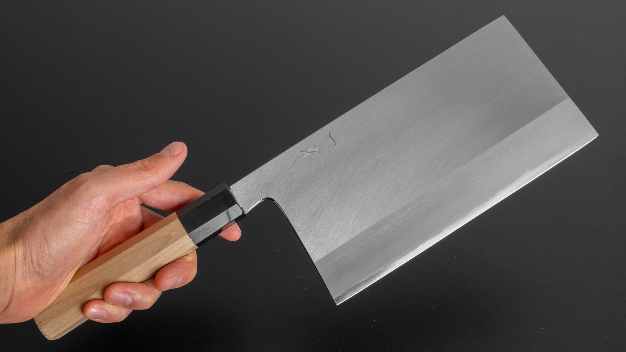 Hitohira Togashi White #1 Stainless Clad Migaki Chinese Cleaver 180mm - Japanese Chef Knife with Ho Wood Handle - Perfect for Slicing, Dicing & Chopping Vegetables, Meat & Herbs in Professional & Home Kitchens