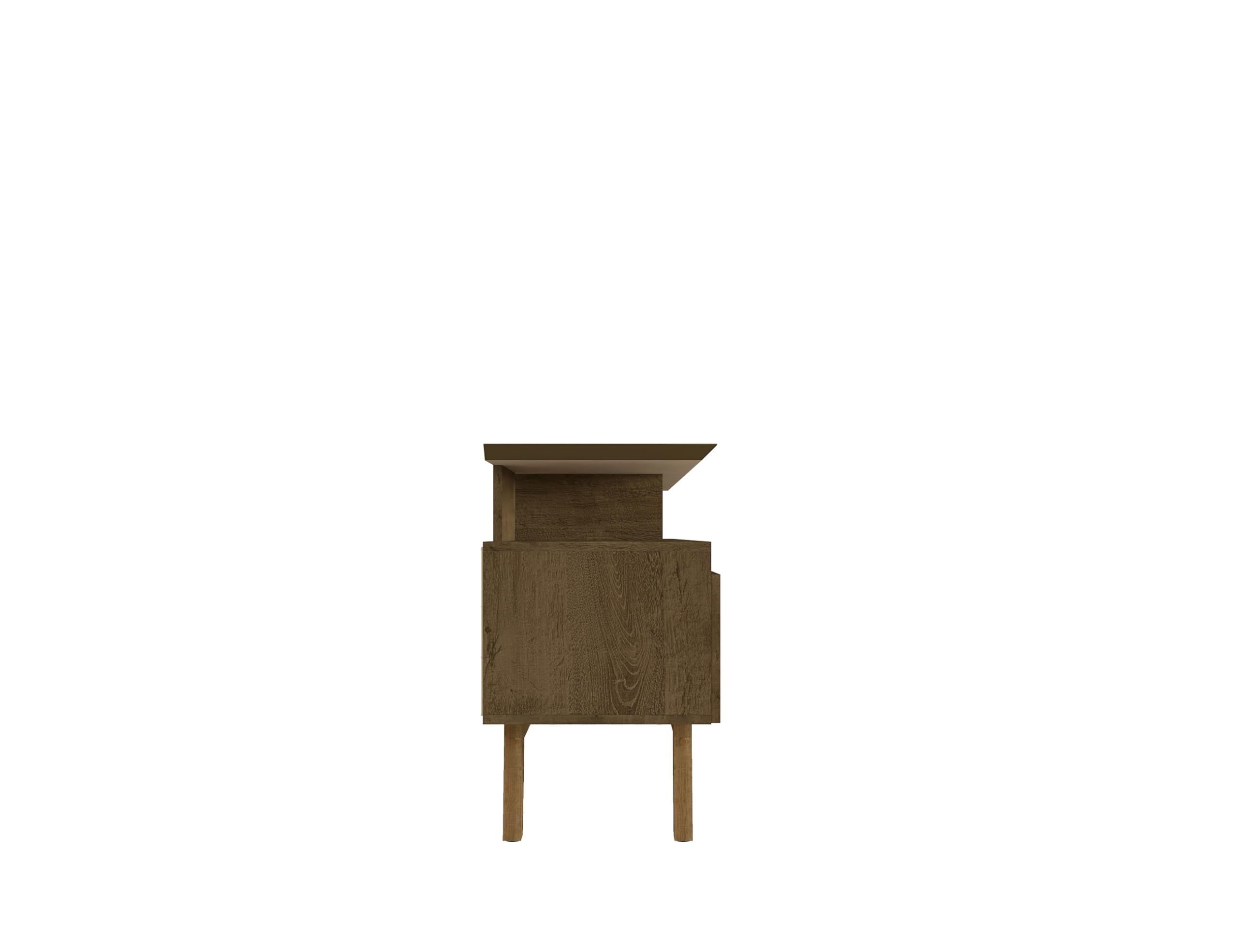 Mid Century Modern TV Stand with Storage - 71 Inch Rustic Brown Media Console, 3 Flip Down Doors & Wire Management Hole, Fits 60
