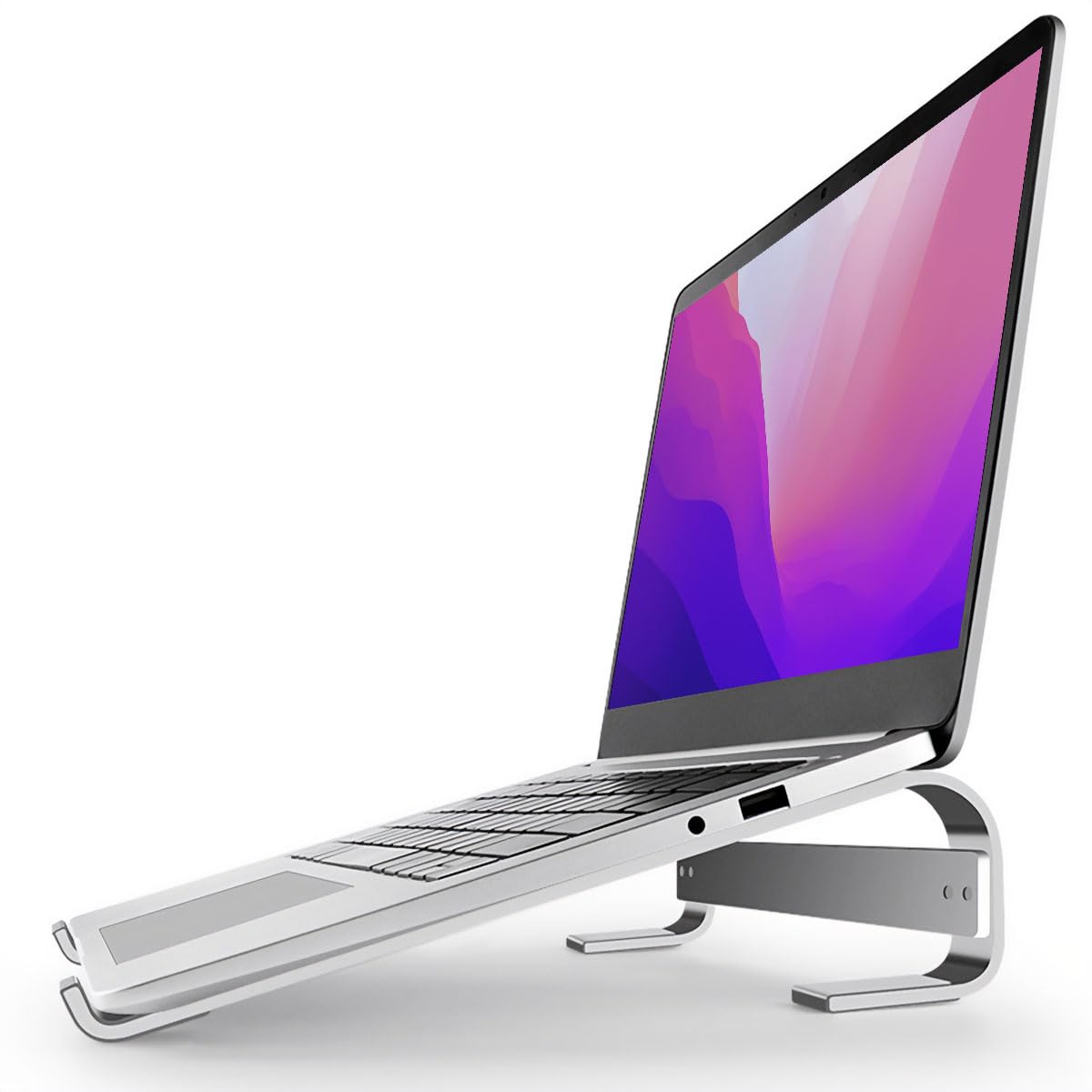 Universal Laptop Stand for 10-18 Inch Notebooks - Ventilated Aluminum Computer Holder Compatible with MacBook, ASUS, Acer & More - Perfect for Home Office, Gaming & Workstation Setup