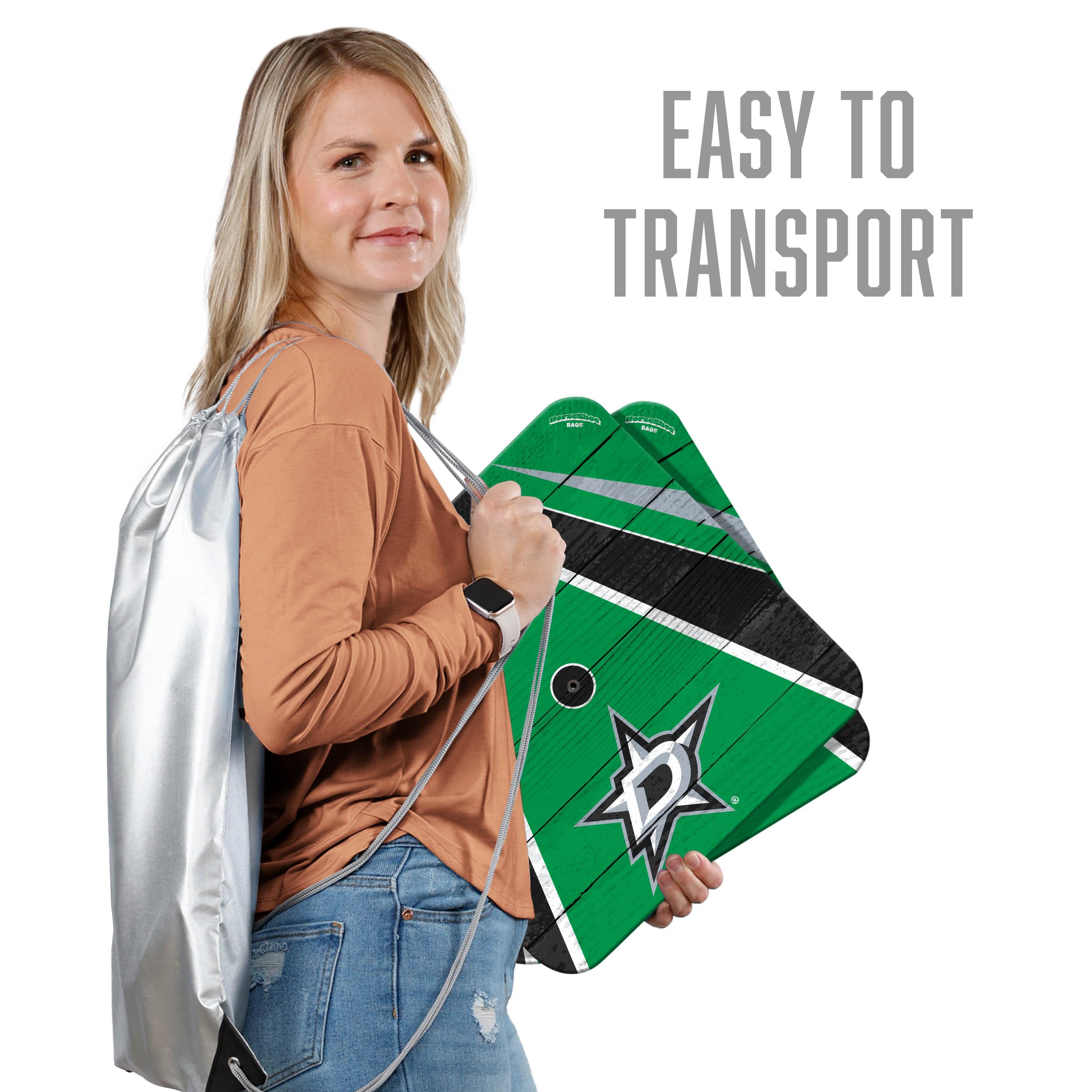 YouTheFan NHL Dallas Stars Horseshoe Bags - Officially Licensed Team Logo - Durable Sports Tote for Hockey Fans - Perfect for Game Day, Travel & Gym