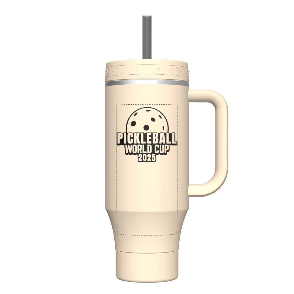 40oz Insulated Tumbler with Handle & Straw - Customizable Name/Logo - Perfect for Coffee, Iced Drinks & Travel - BPA Free Stainless Steel Cup for Office, Gym & Outdoor Activities