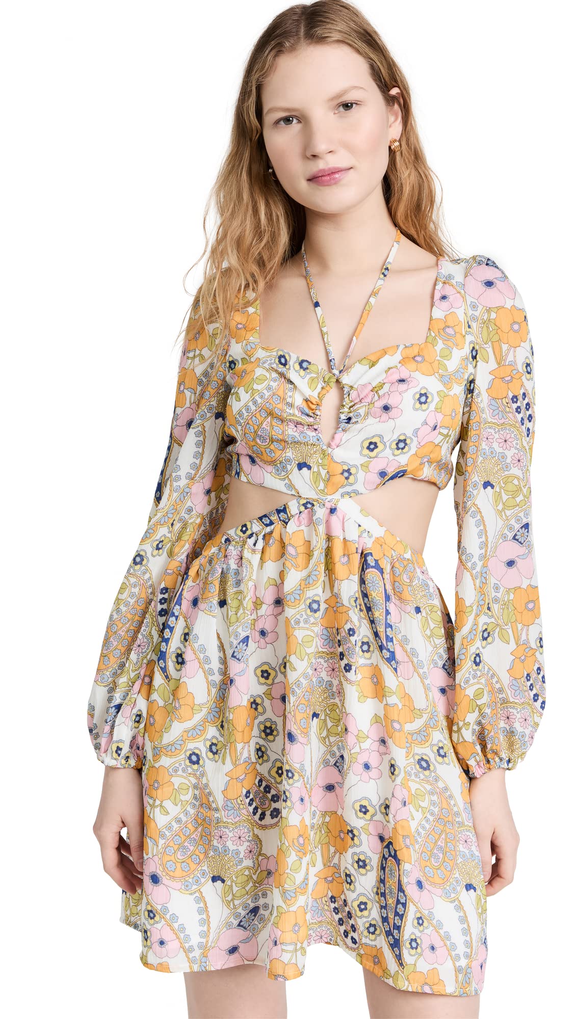 WAYF Women's Hart Cut Out Babydoll Mini Dress - Sexy Summer Party Dress for Night Out, Date Night & Club Wear