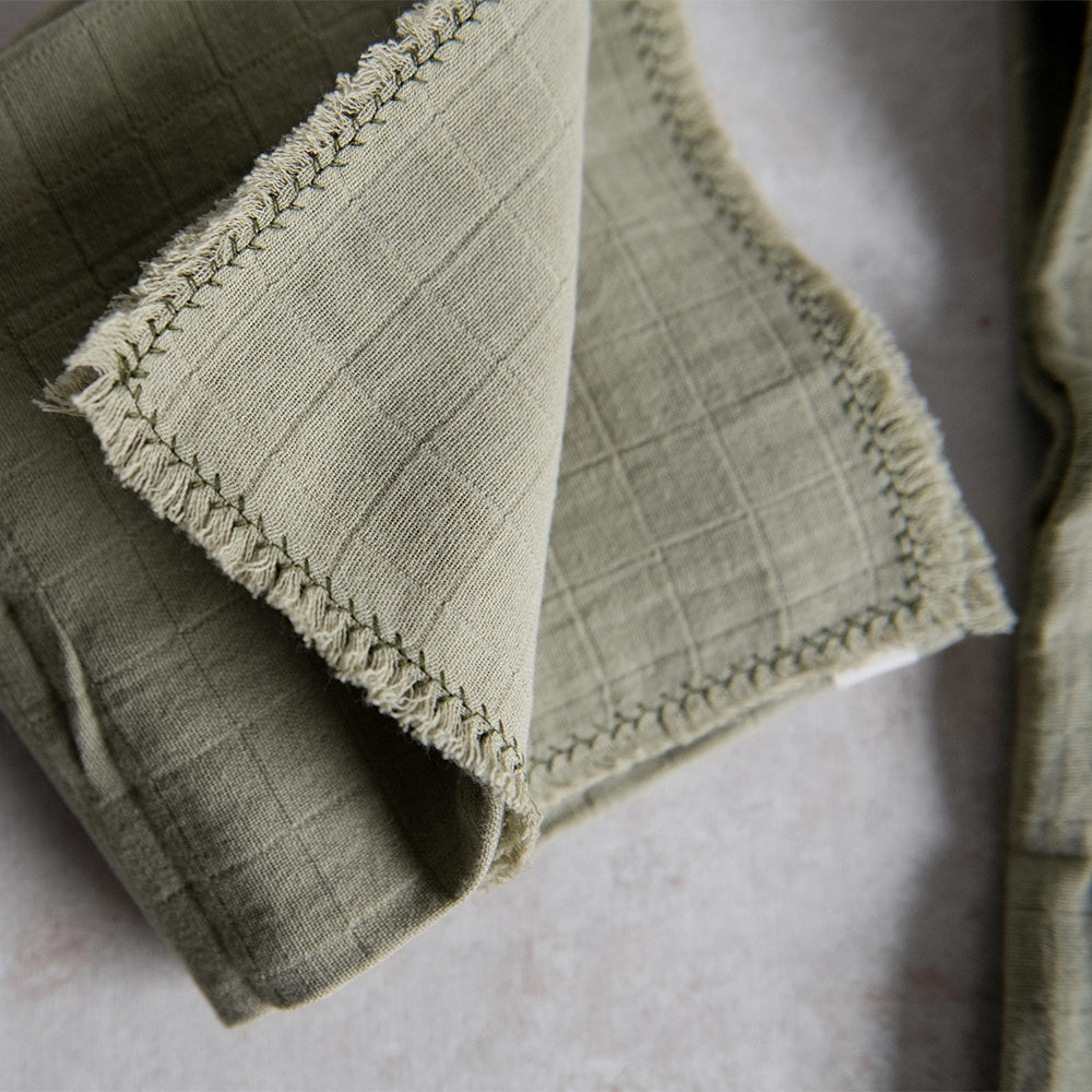 Premium Gauze Tea Towel Set - Soft Absorbent Kitchen Towels with Fern Pattern - Perfect for Drying Dishes, Cleaning Countertops & Adding Farmhouse Decor to Your Kitchen