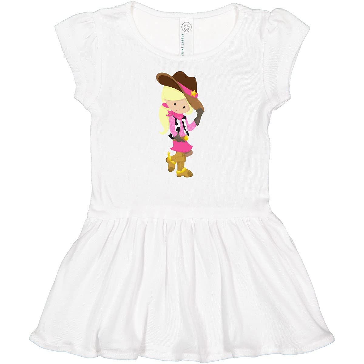 Inktastic Cowgirl Sheriff Western Country Blonde Hair Infant Dress - Cute Western Outfit for Baby Girls, Country Themed Party & Photo Shoots