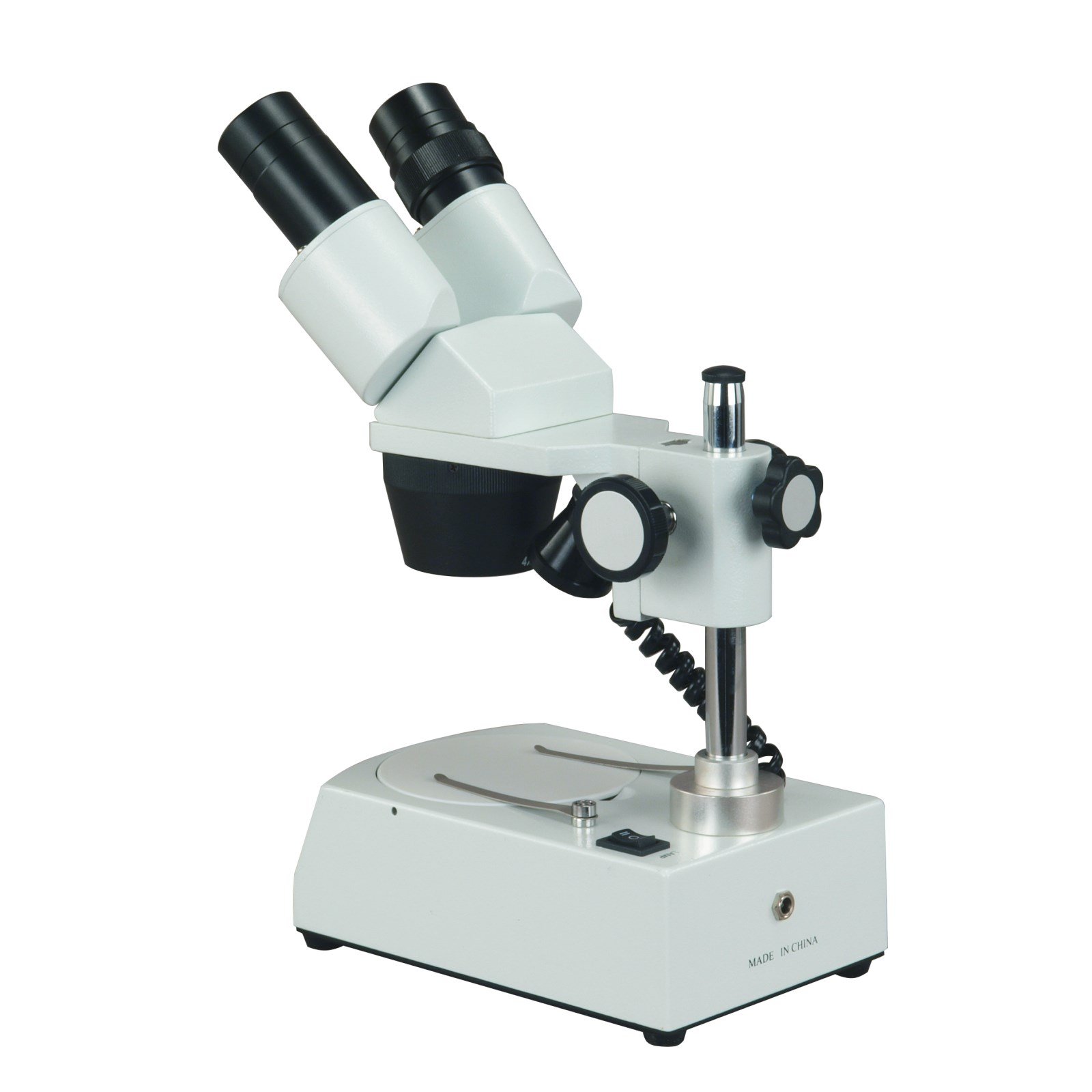 OMAX 20X-40X Cordless Stereo Binocular Student Microscope with Dual LED Illumination & Cleaning Kit - Perfect for Home Science Experiments, Classroom Learning & Biological Observation