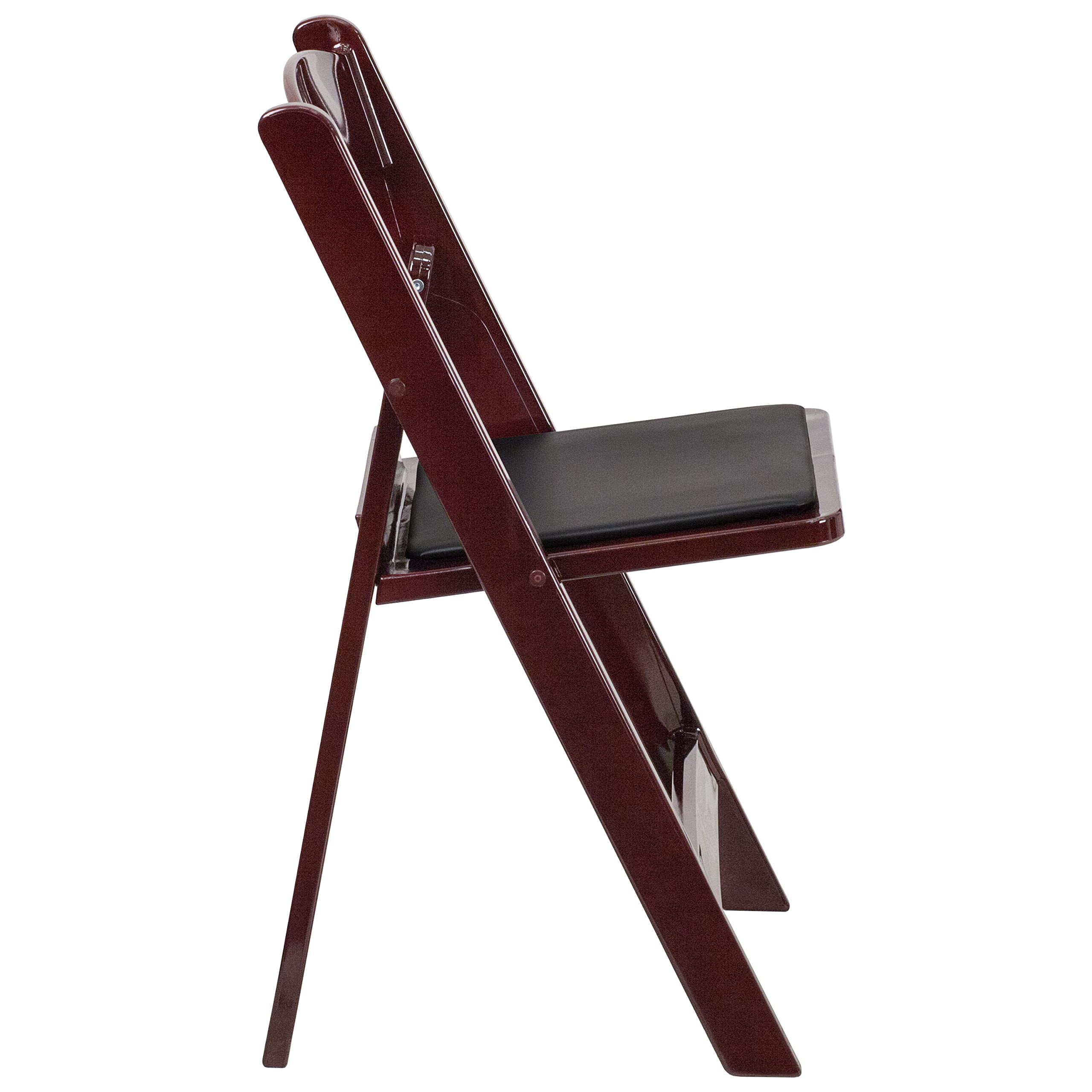4 Pack Red Mahogany Resin Folding Chairs - Heavy Duty 1000 lbs Weight Capacity per Chair for Weddings, Parties, and Outdoor Events