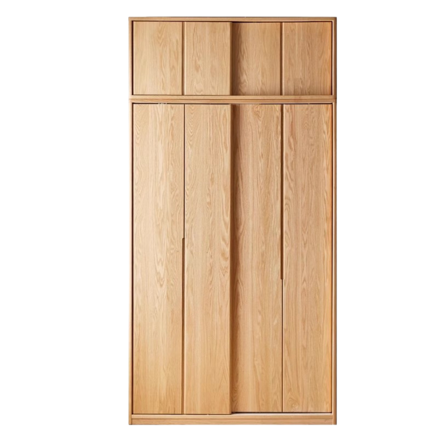 47.2x23.6x98.4 inch / 120x60x250 сm / Natural Wood Color / Sliding door wardrobe + Top cabinet