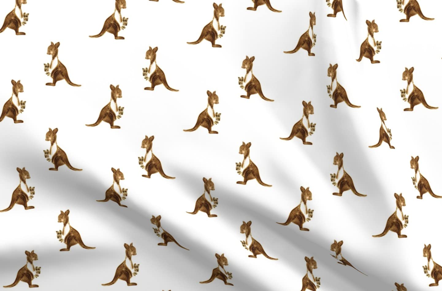 Premium Spoonflower Upholstery Velvet Fabric - Small Kangaroo Nursery Animal Print Fat Quarter for Home Decor, Apparel & DIY Projects | Soft, Durable & Stylish Fabric for Baby Rooms, Curtains & Clothing