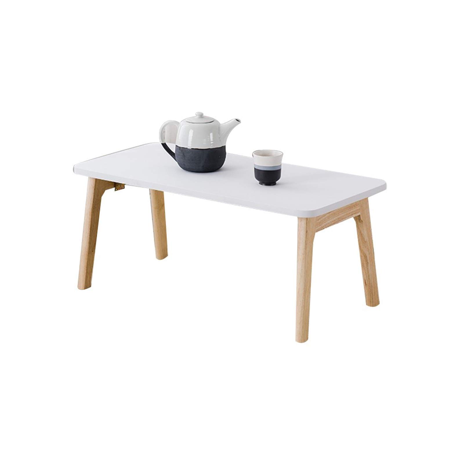 Easy to Assemble Wood Folding Table - Adjustable Height Hospital Bed Table, Student Dorm Desk & Laptop Trolley (31.5