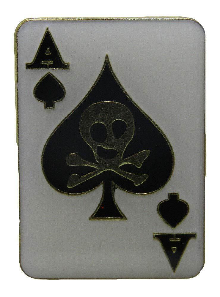 Ace of Spades Skull Card Hat Cap Lapel Pin - PIÑATAS OLE Flags, Banners & Signs - Perfect for Parties, Costumes & Collectors (sdvb-1-d-11142)