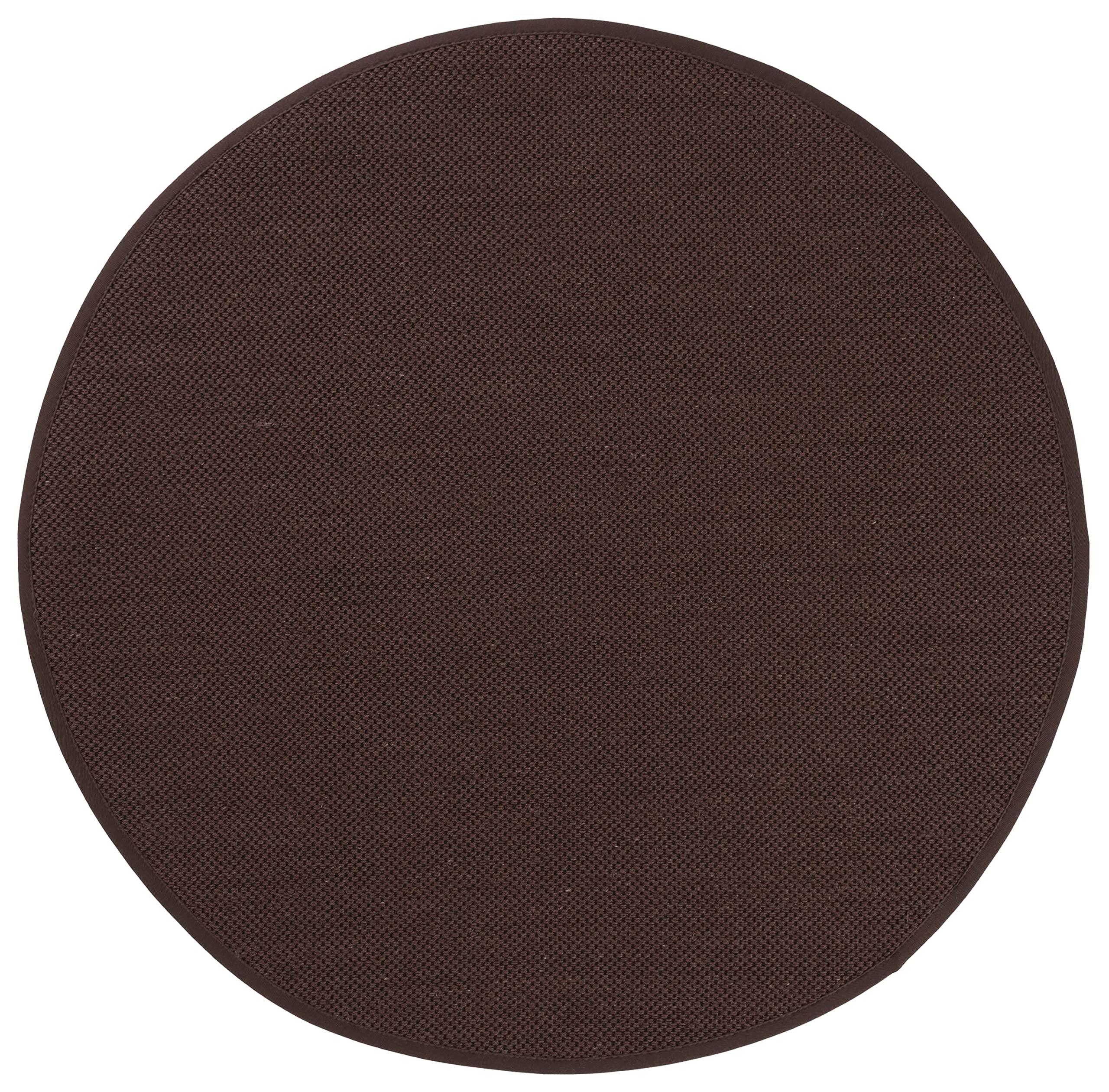 SAFAVIEH Natural Fiber Collection 8' Round Chocolate/Dark Brown NF133D Contemporary Rustic Farmhouse Border Premium Sisal Rug for Entryway, Foyer, Living Room, Bedroom & Kitchen - Perfect for Cozy Home Decor & High-Traffic Areas