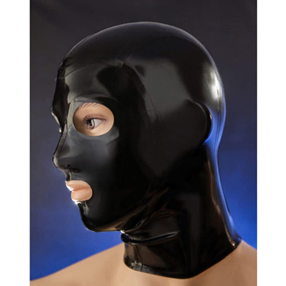 Premium Latex Hood Mask - 0.6mm Seamless Anatomical Rubber Mask with Zipper for Adults | Halloween Costume, Cosplay, Fetish Wear & BDSM Accessories