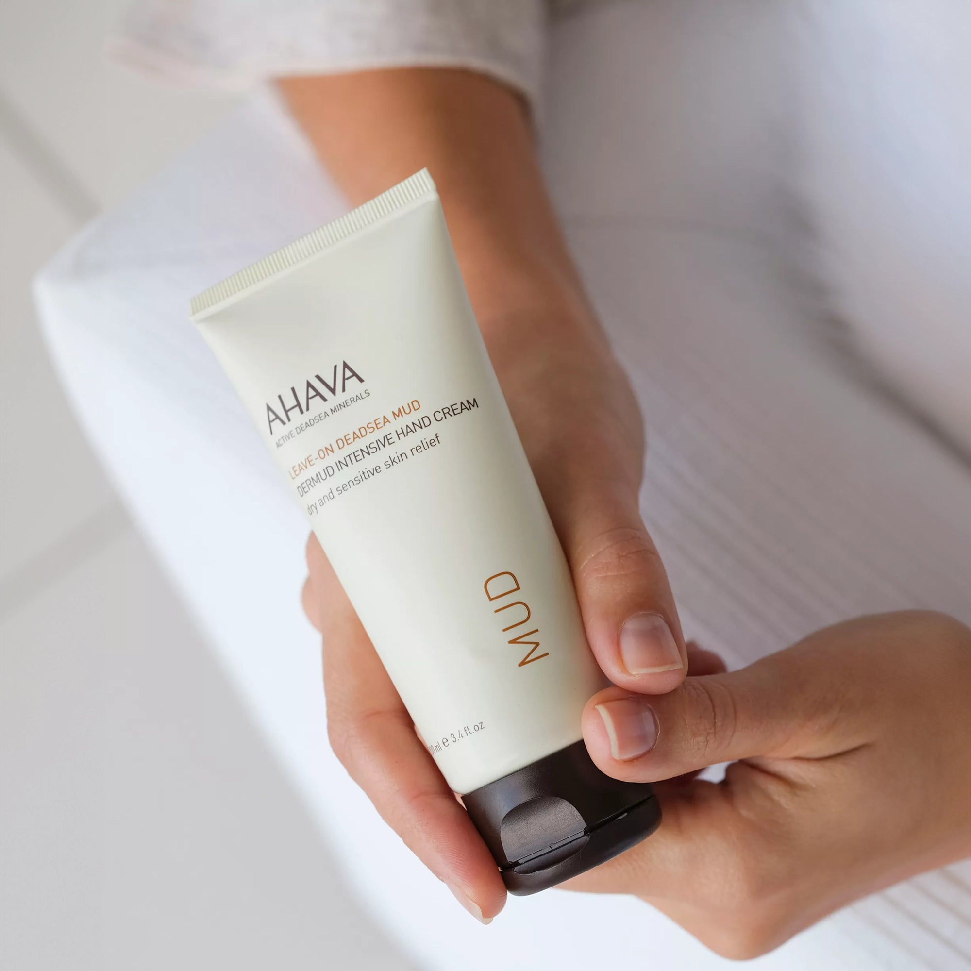 Ahava Dermud Intensive Hand Cream for Dry Skin - Moisturizing Hand Lotion with Dead Sea Minerals - Perfect for Winter Care, Cracked Hands & Overnight Repair