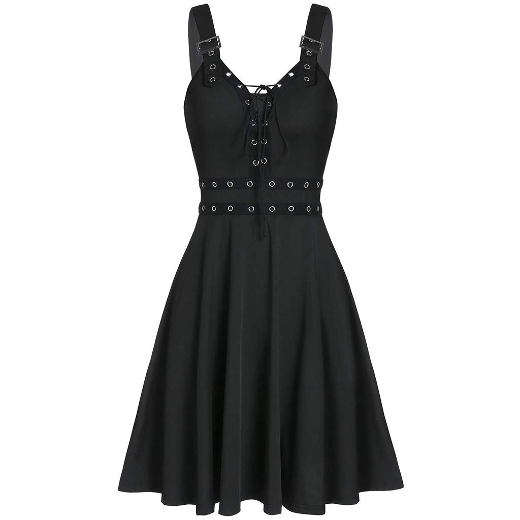 Black Sundress for Women - Solid Plus Size Bandage Mini Dress with Cool Irregular Hem & Sleeveless Design | Perfect for Beach, Vacation, Summer Outfits and Casual Wear